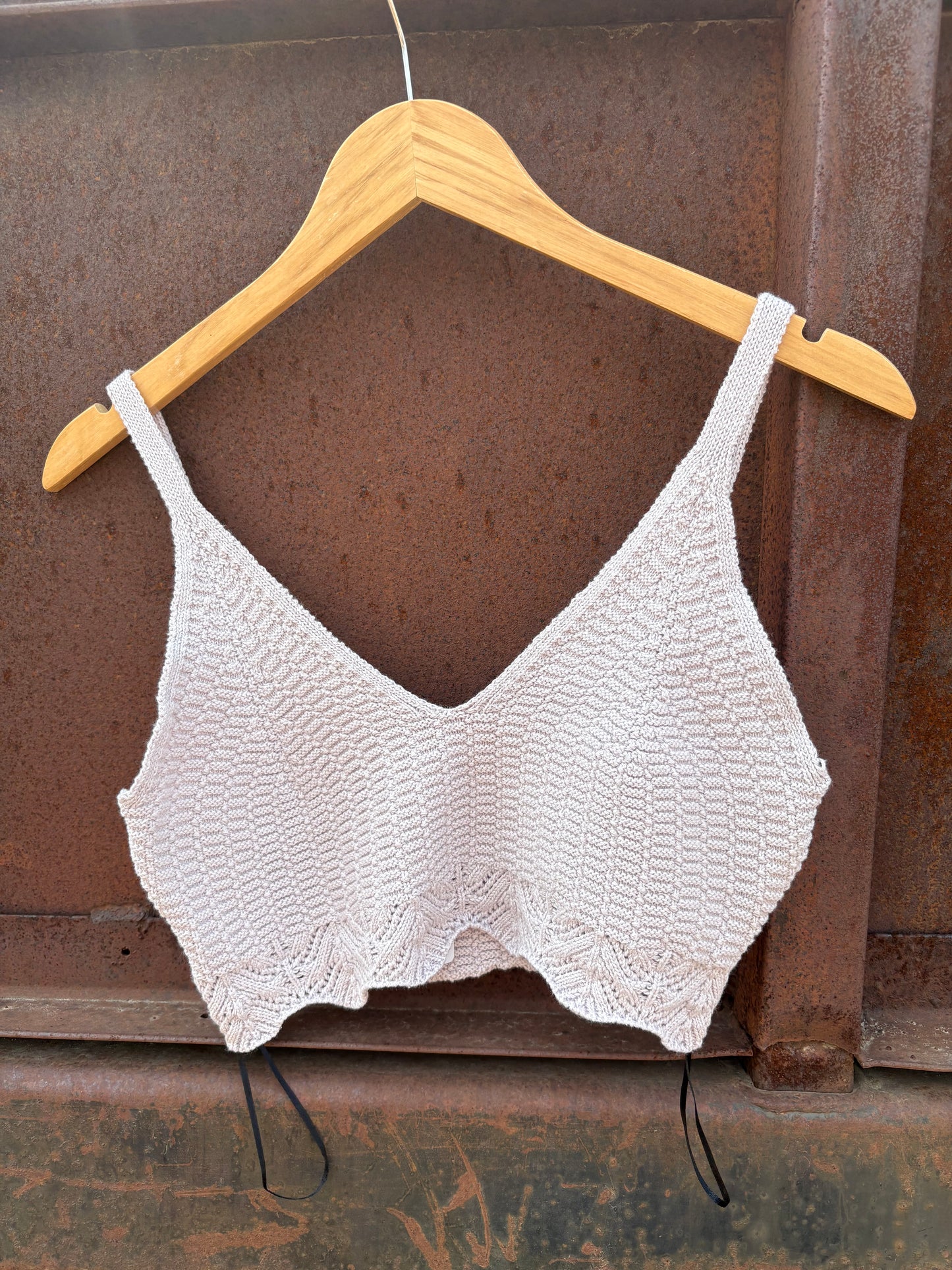 Crochet Knit Bralette: PASTEL VIOLET