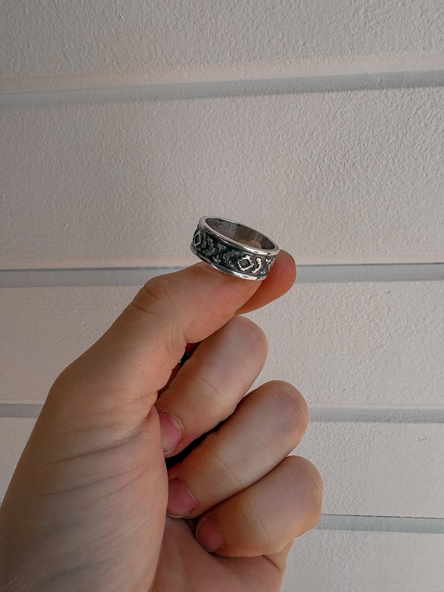 Thick Aztec Stacker Ring