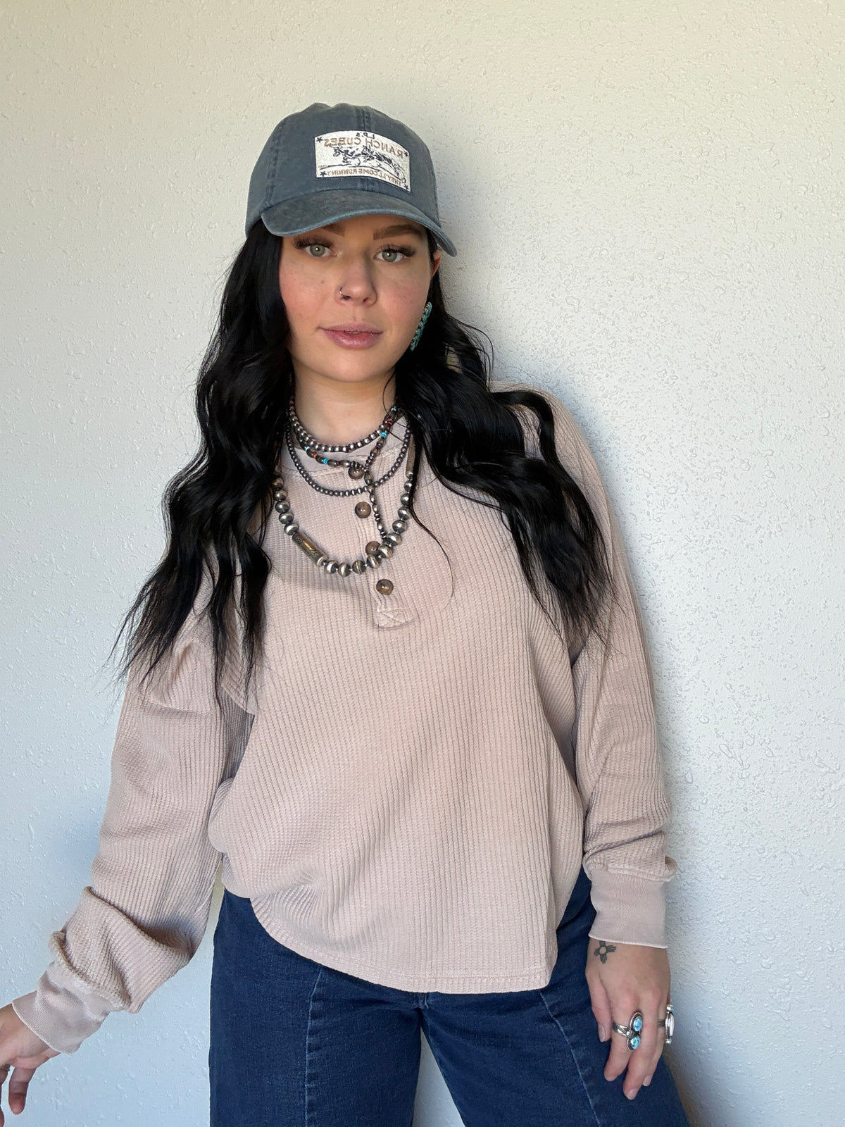 The Henley Waffle Knit Long Sleeve