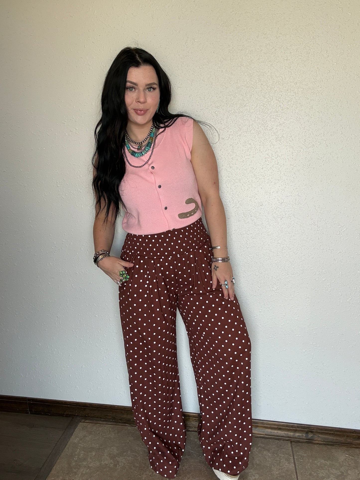The Parker Polka Dot Pant *Brown