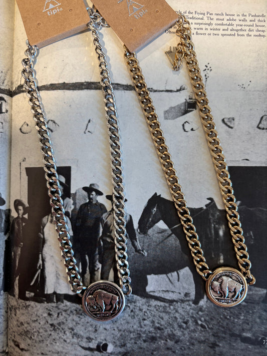 Western Buffalo Coin Chain Necklace
