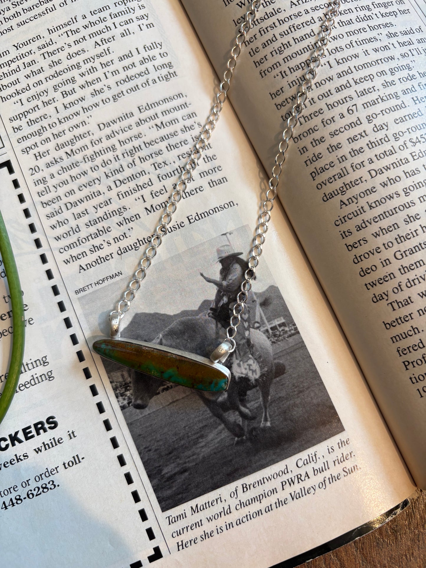 Ribbon Turquoise Bar Necklace
