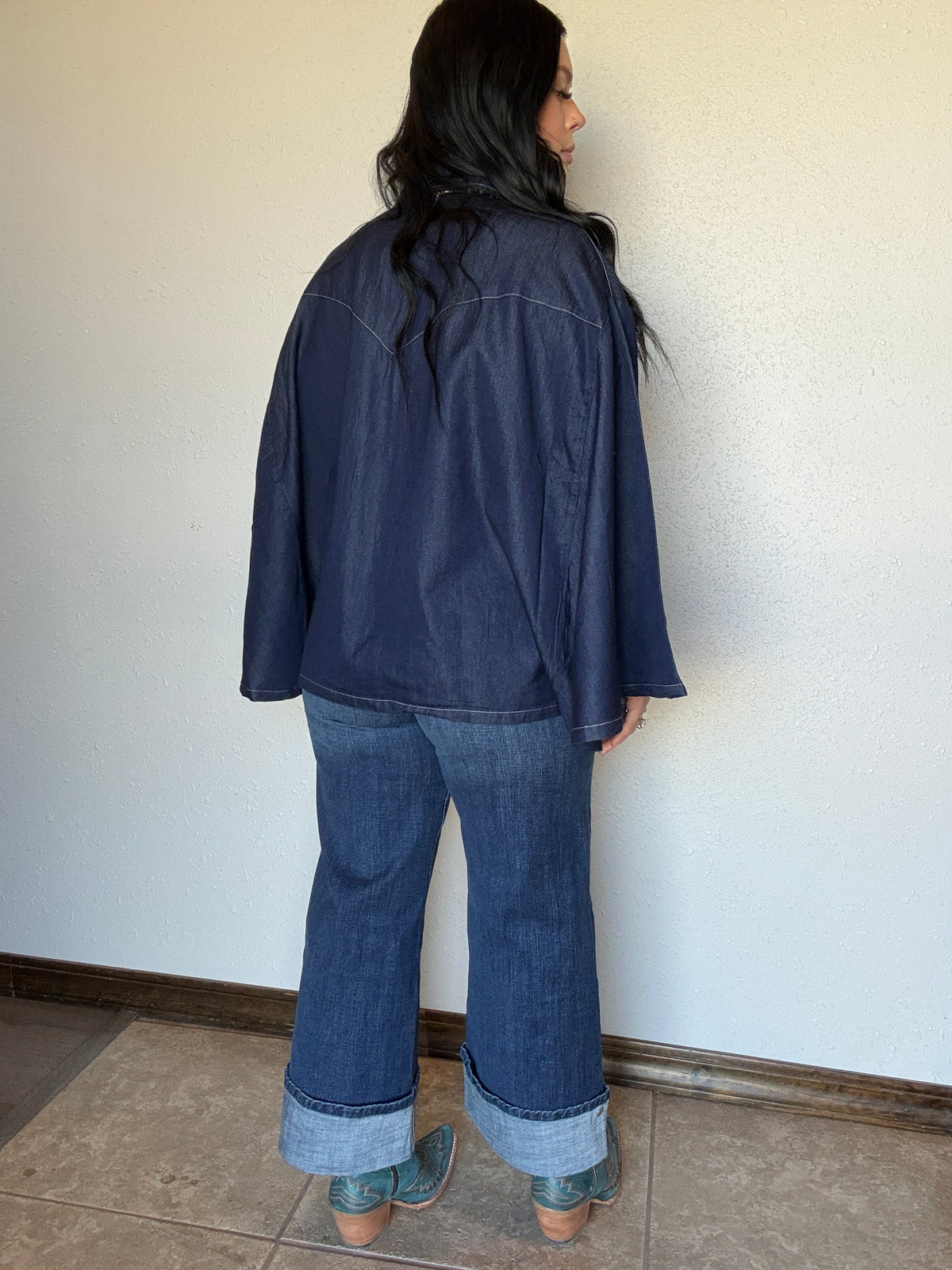 The Blu Outlaw One Size Denim Poncho