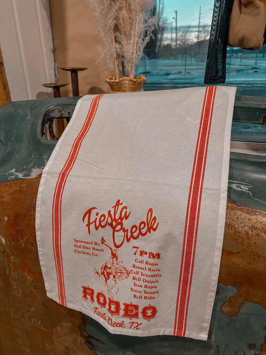 Fiesta Creek Rodeo Dish Towel