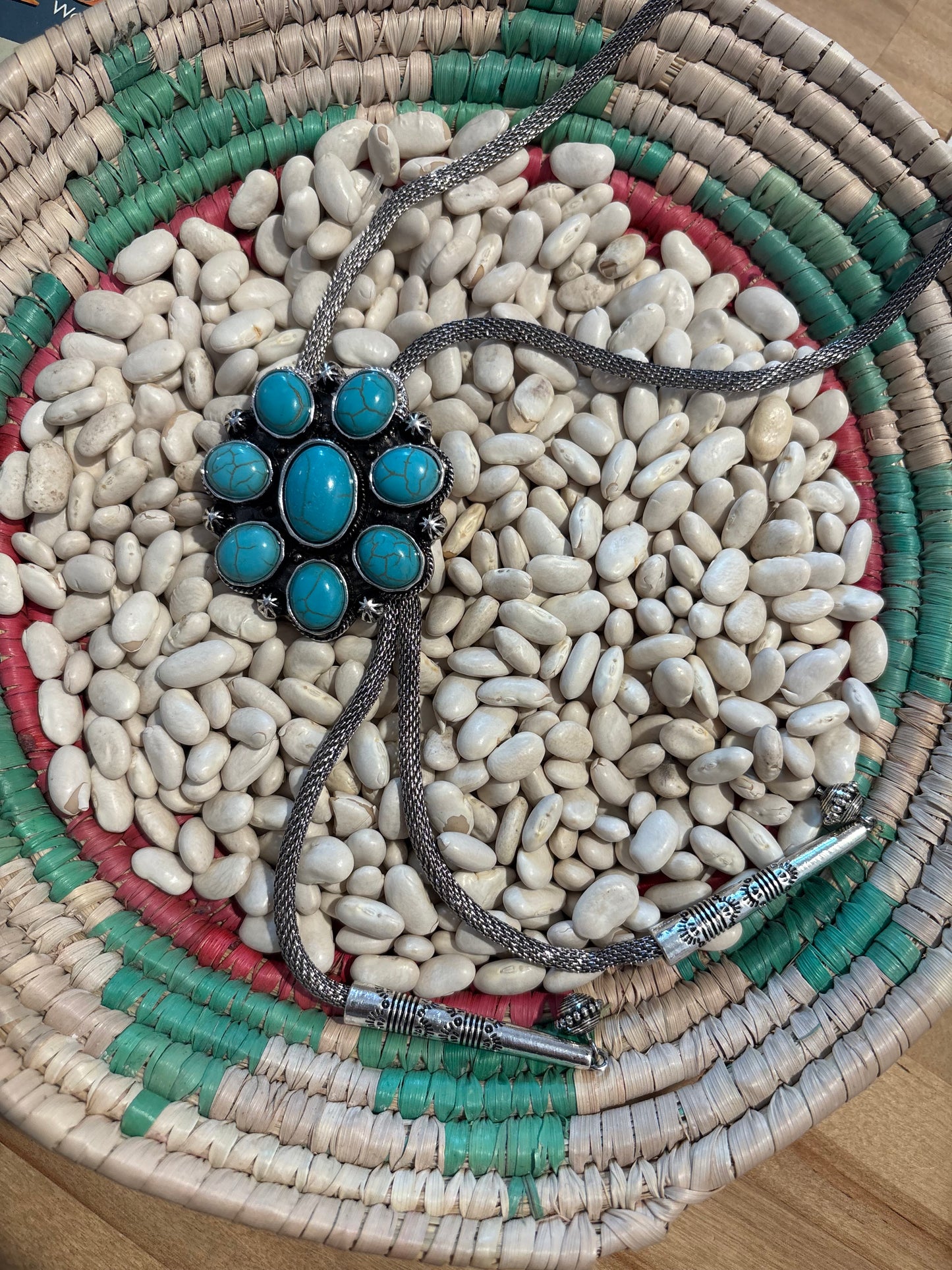 Turquoise Concho Bolo Necklace