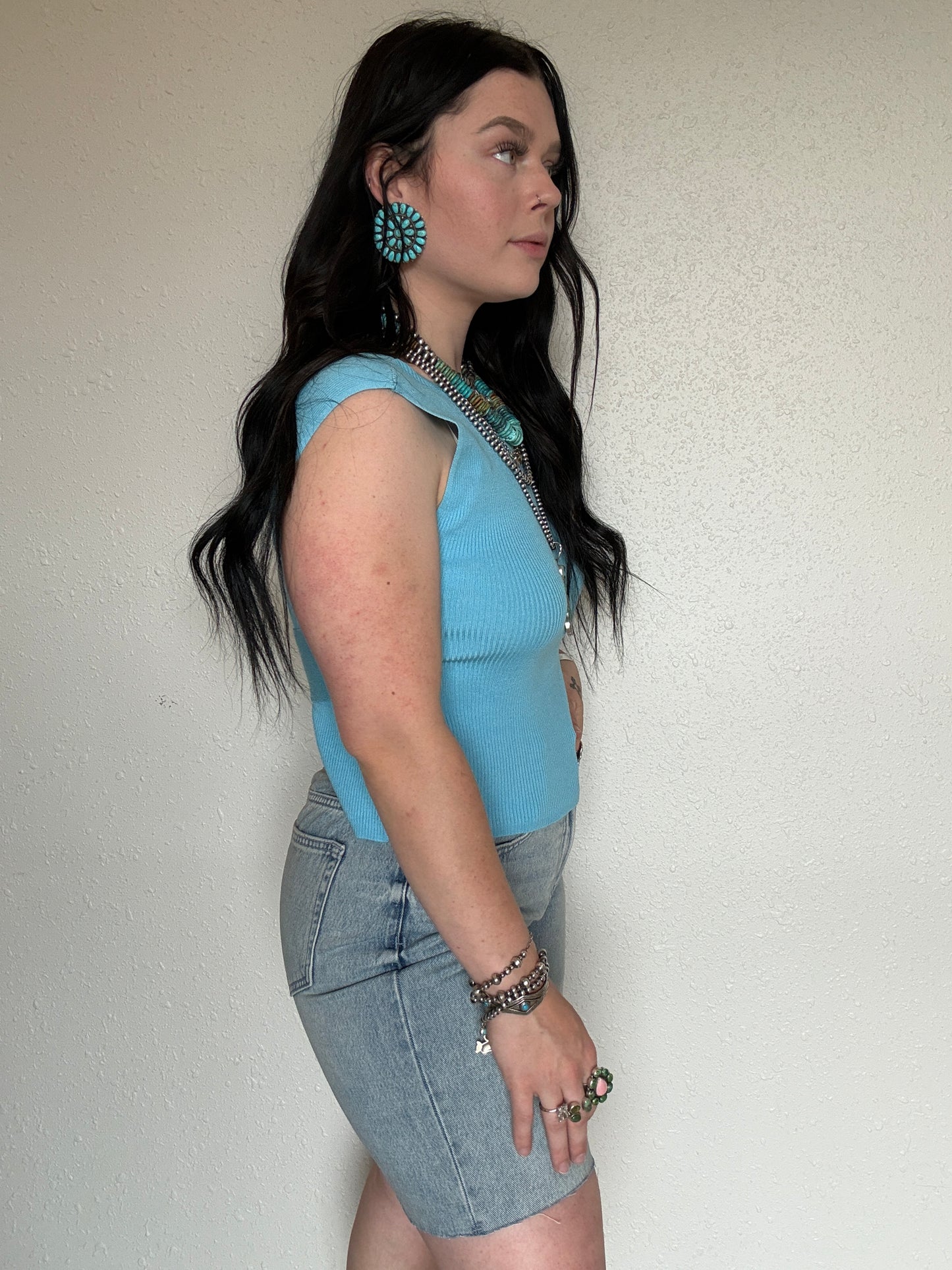 The Stevie Open Back Tank *Blue