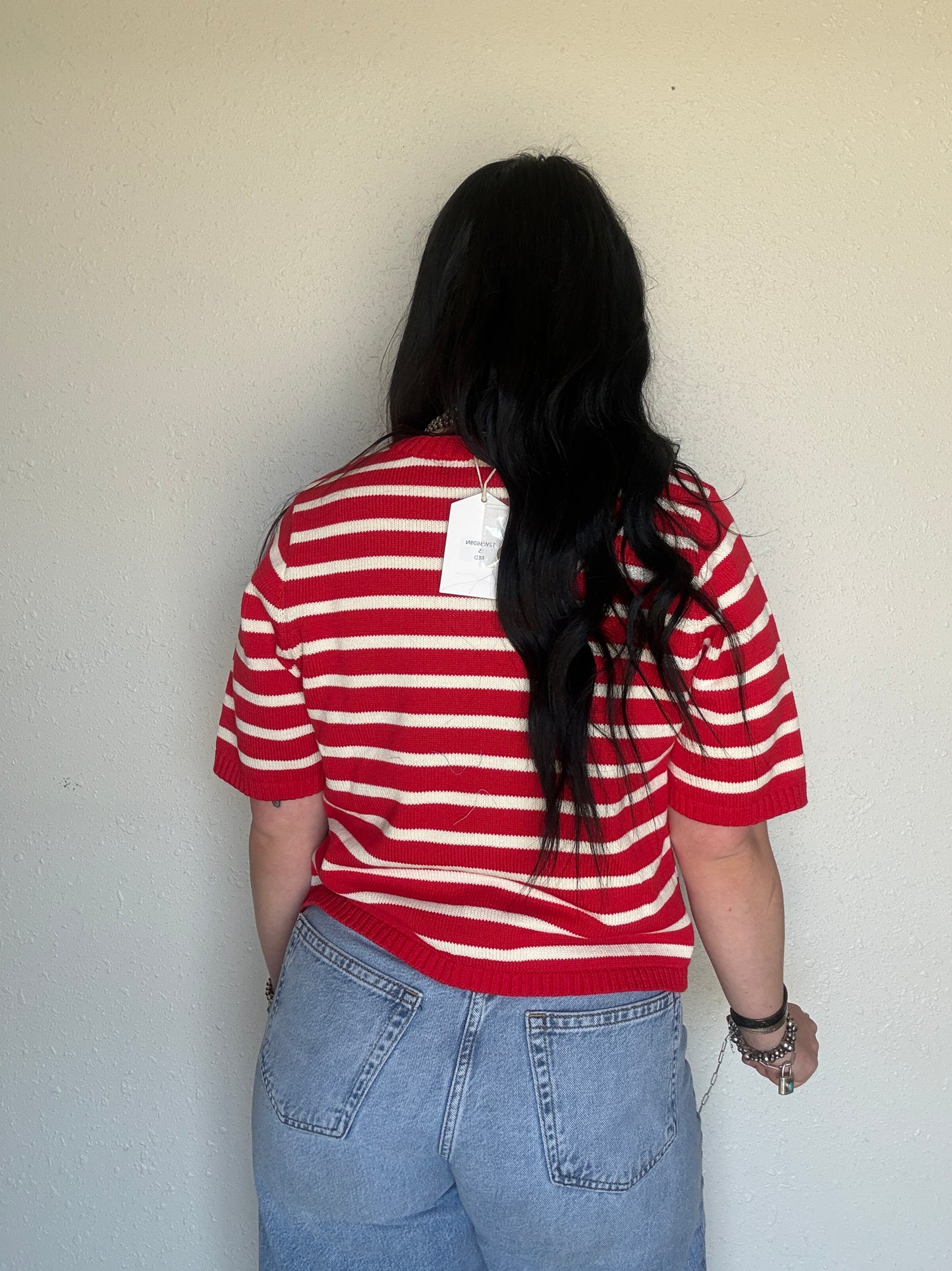 Americana Breeze Knit Top *Red