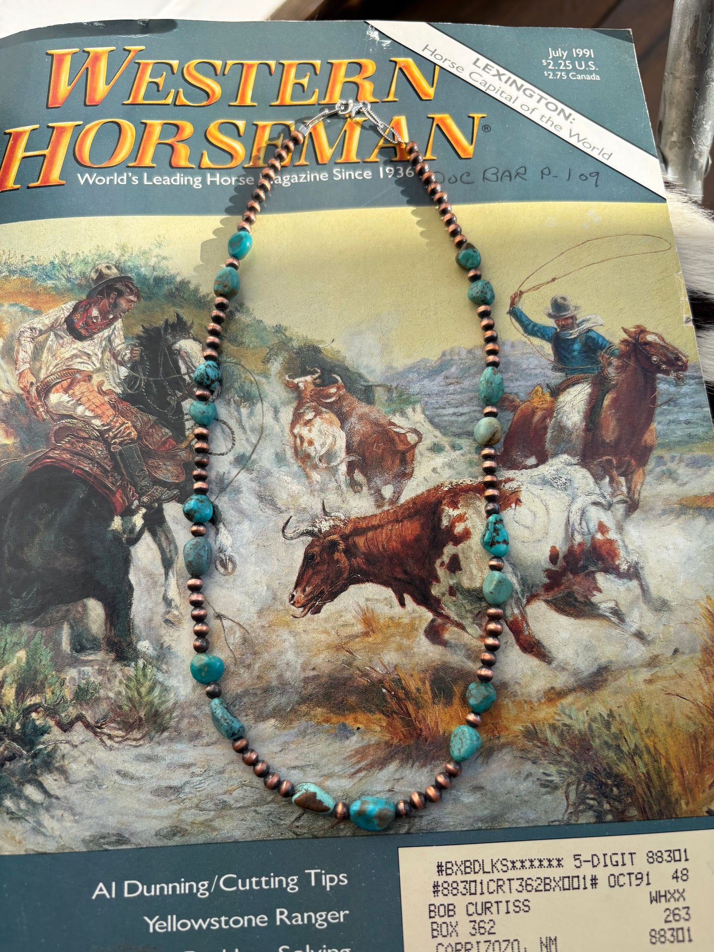 4mm Copper & Turquoise Necklace