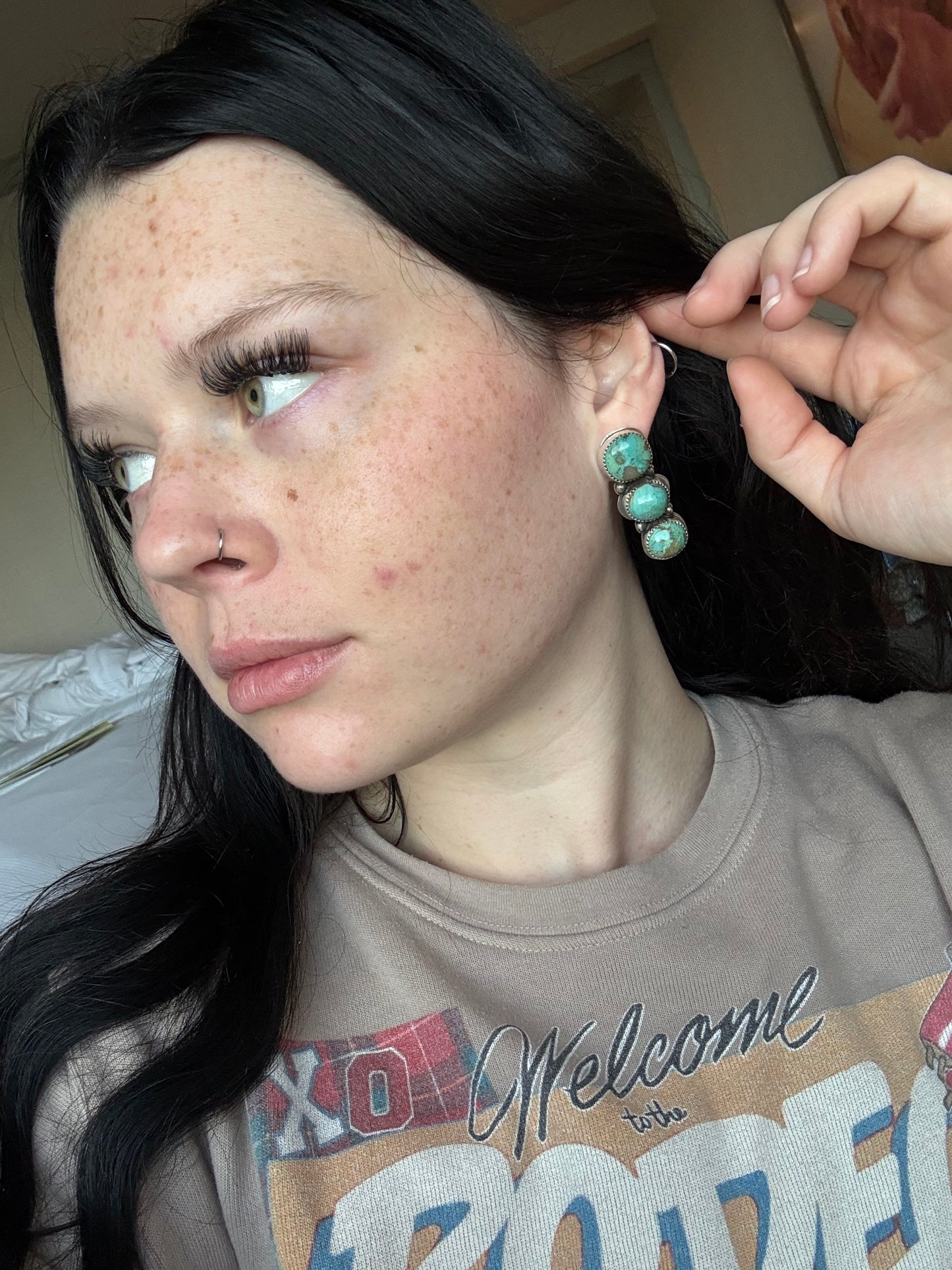 Begay Native Made Three Stone Studs