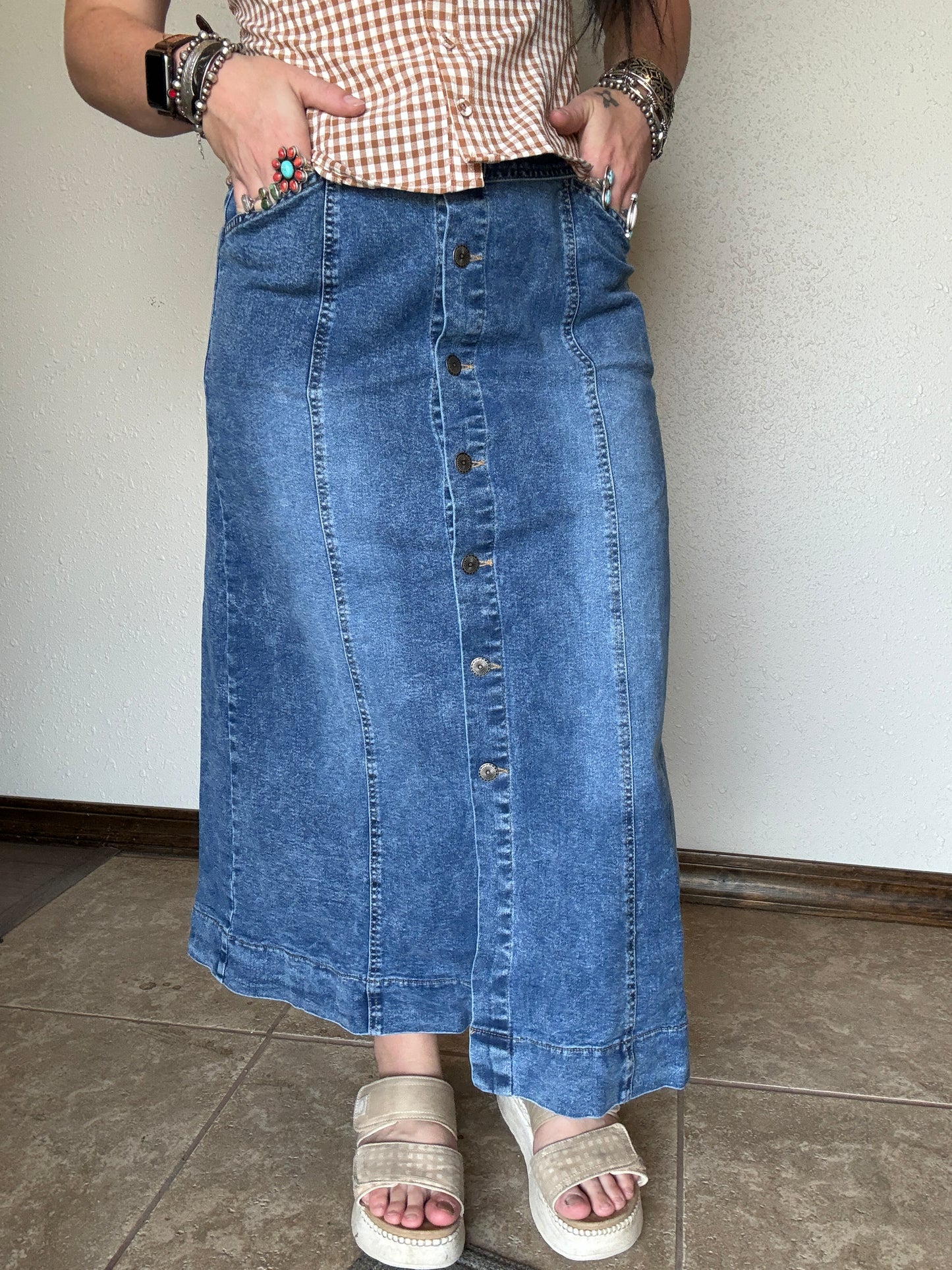 The Fall Night Denim Skirt