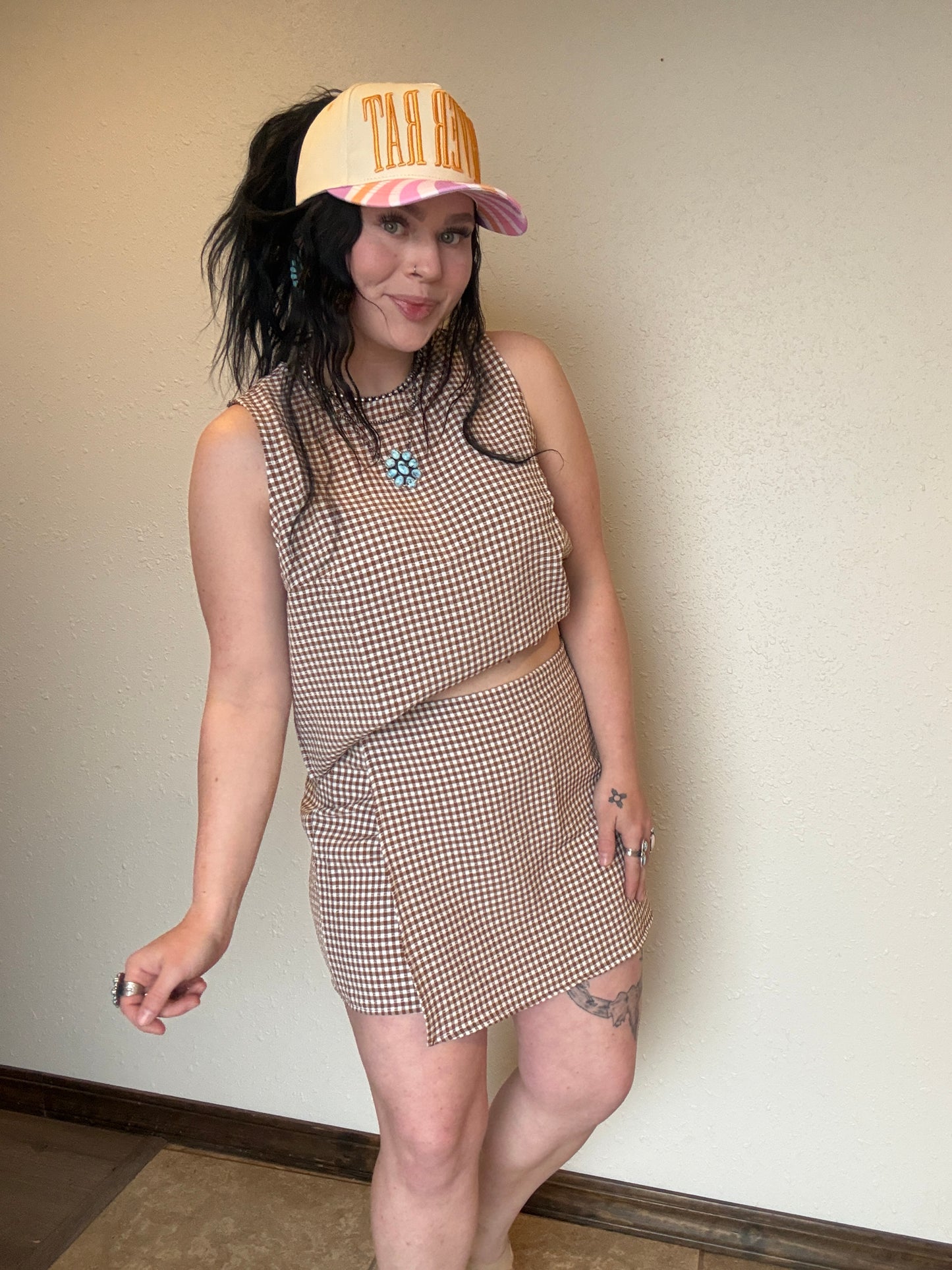 The Cowboy Check Skort Set