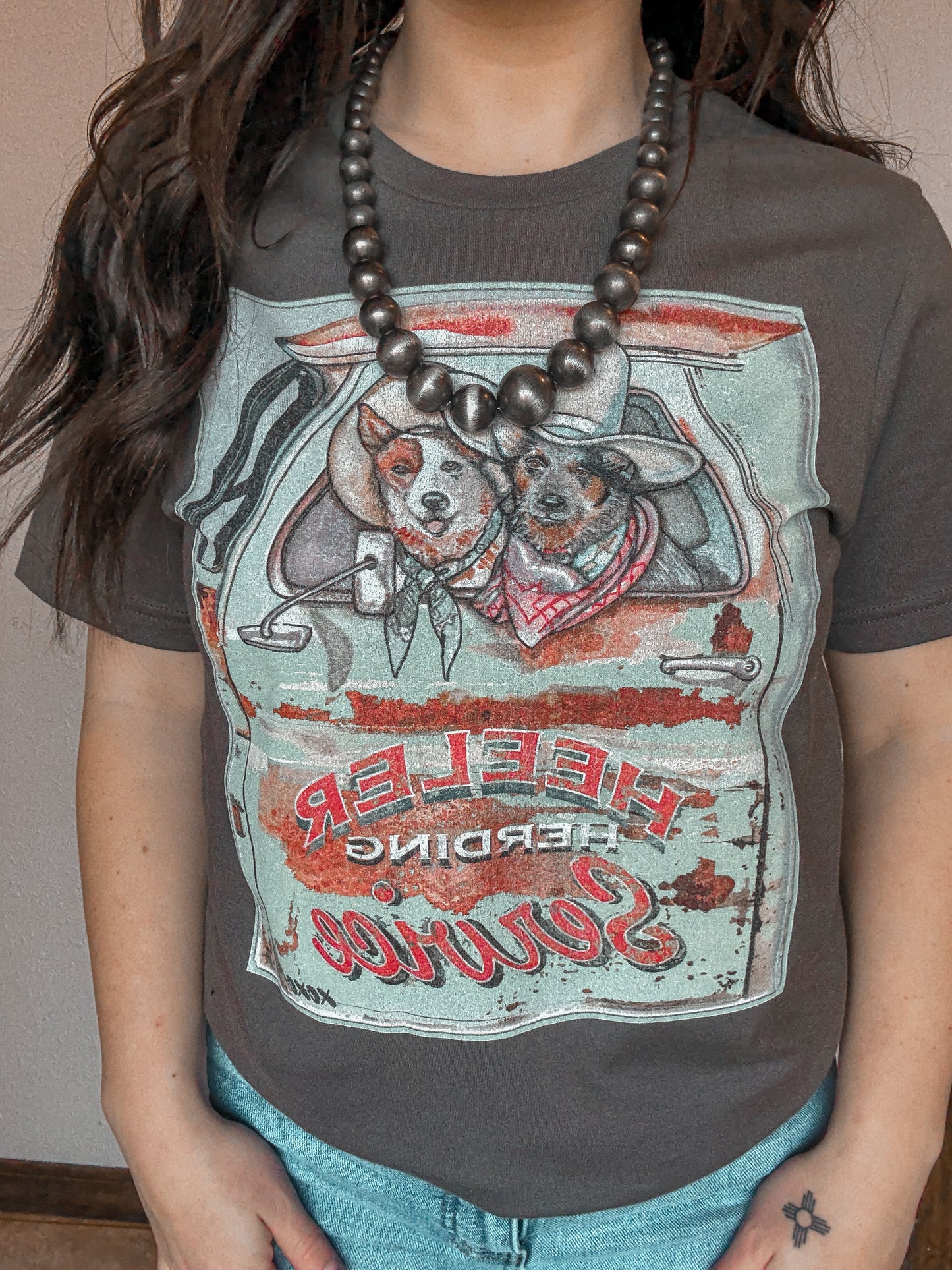 XOXO Art Heeler Herding Service Tee