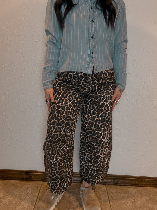 The Lefty Leopard Barrel Jeans
