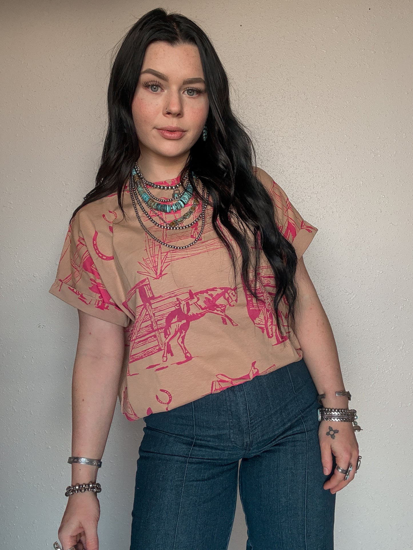 Fancy Fence Line Oversized Tee