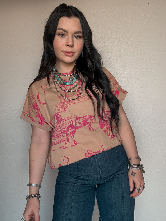 Fancy Fence Line Oversized Tee