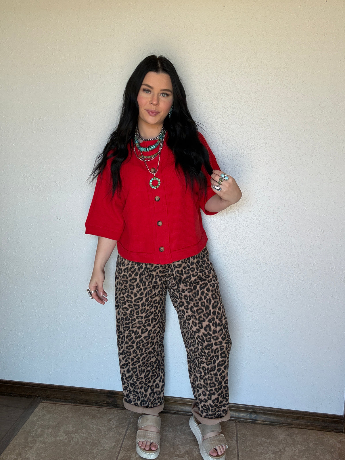 Lucy Leopard Barrel Pants