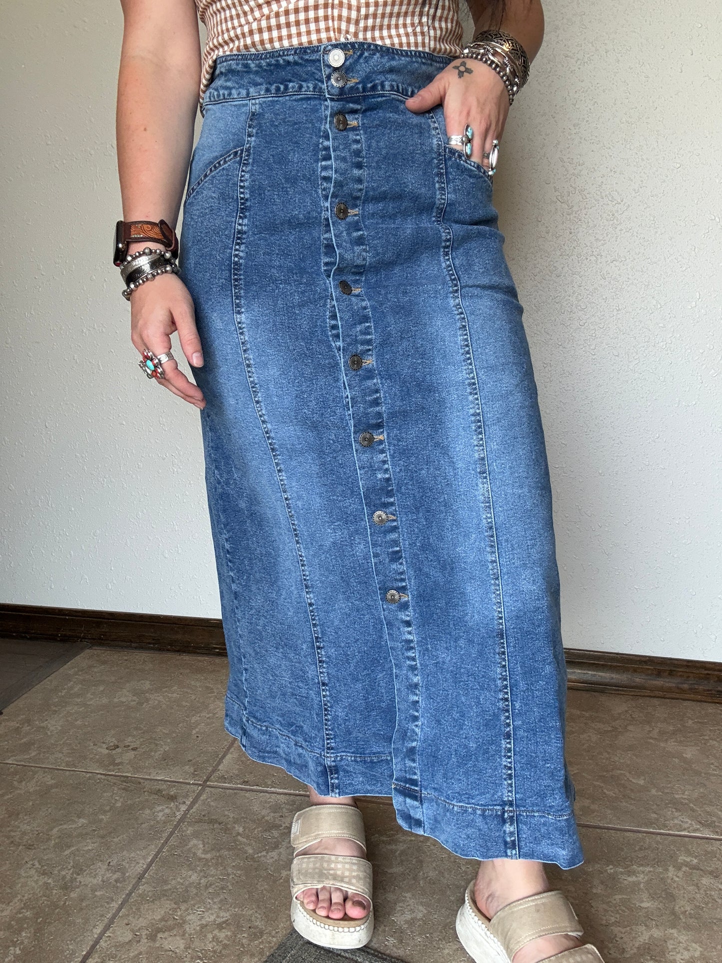 The Fall Night Denim Skirt