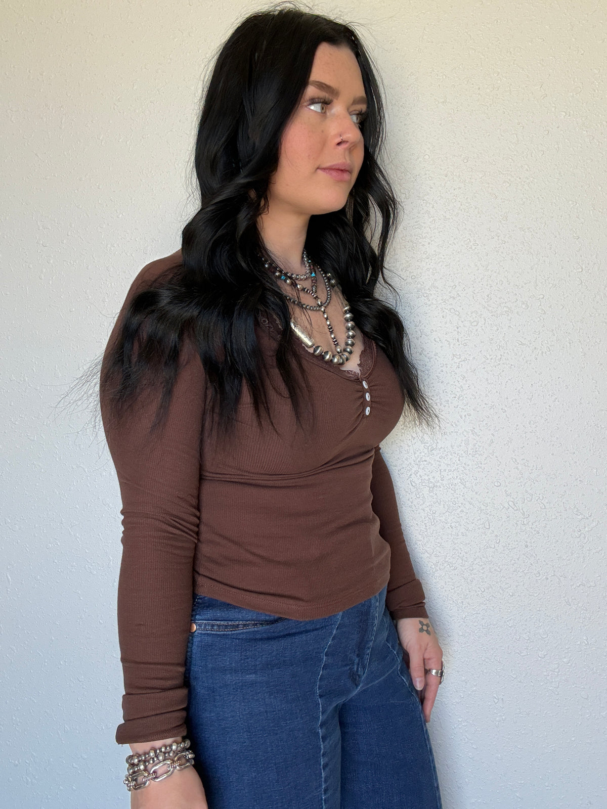 The Lefty Lace Long Sleeve *Brown