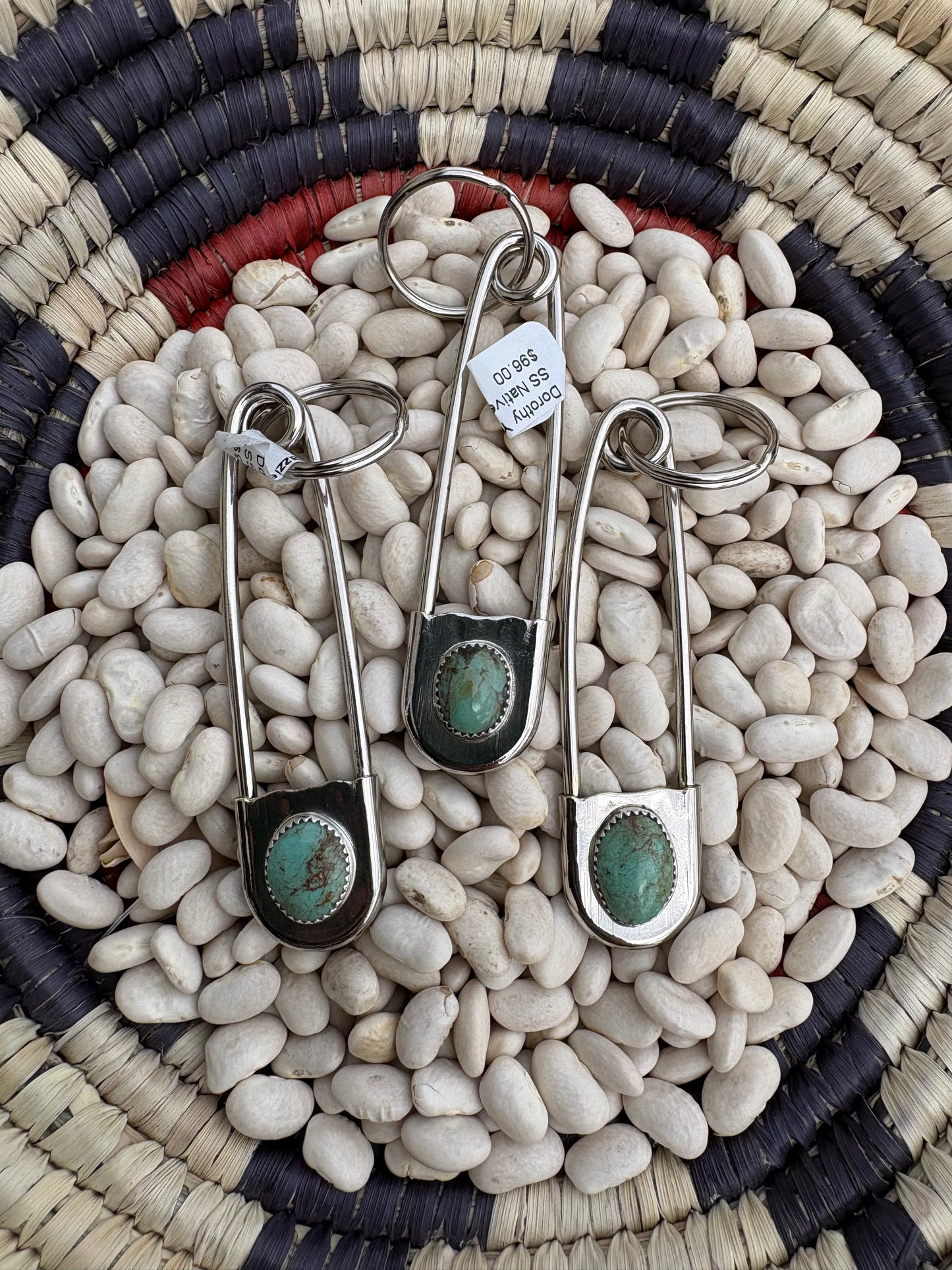Native made Pin Keychain w/ Turquoise