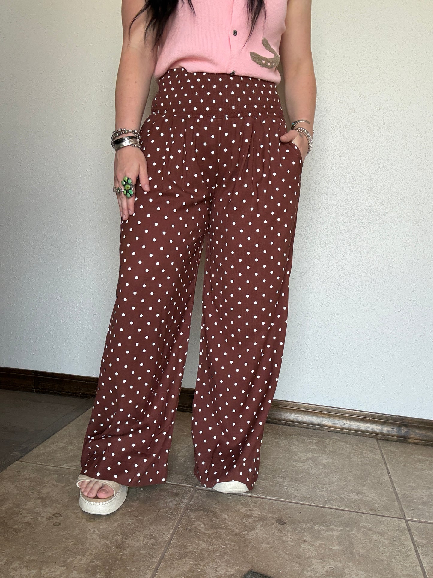 The Parker Polka Dot Pant *Brown
