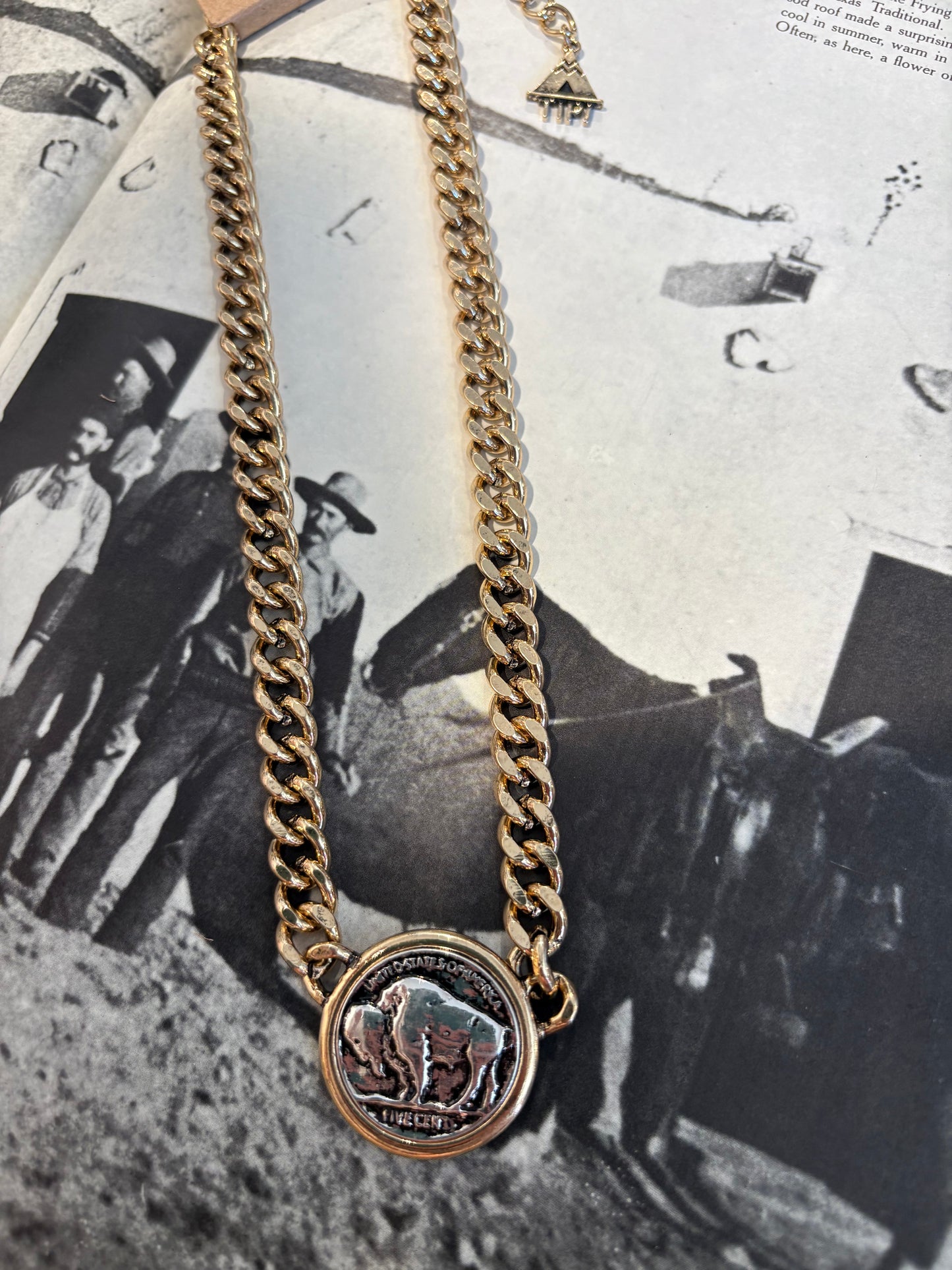 Western Buffalo Coin Chain Necklace
