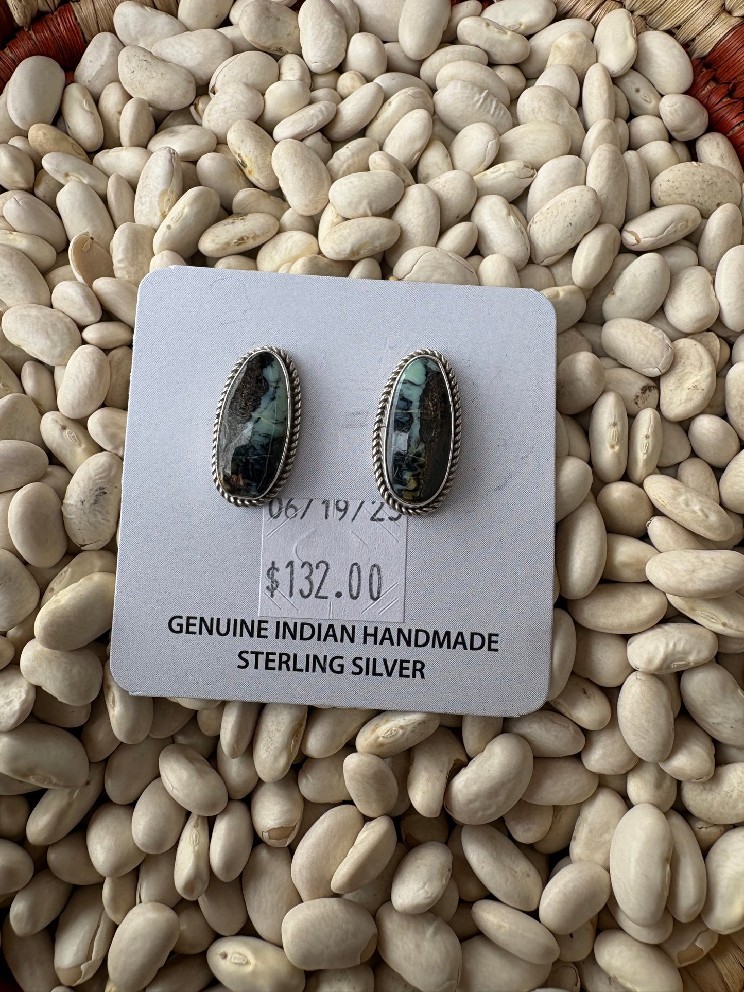 Black Jack Turquoise Stud Earrings