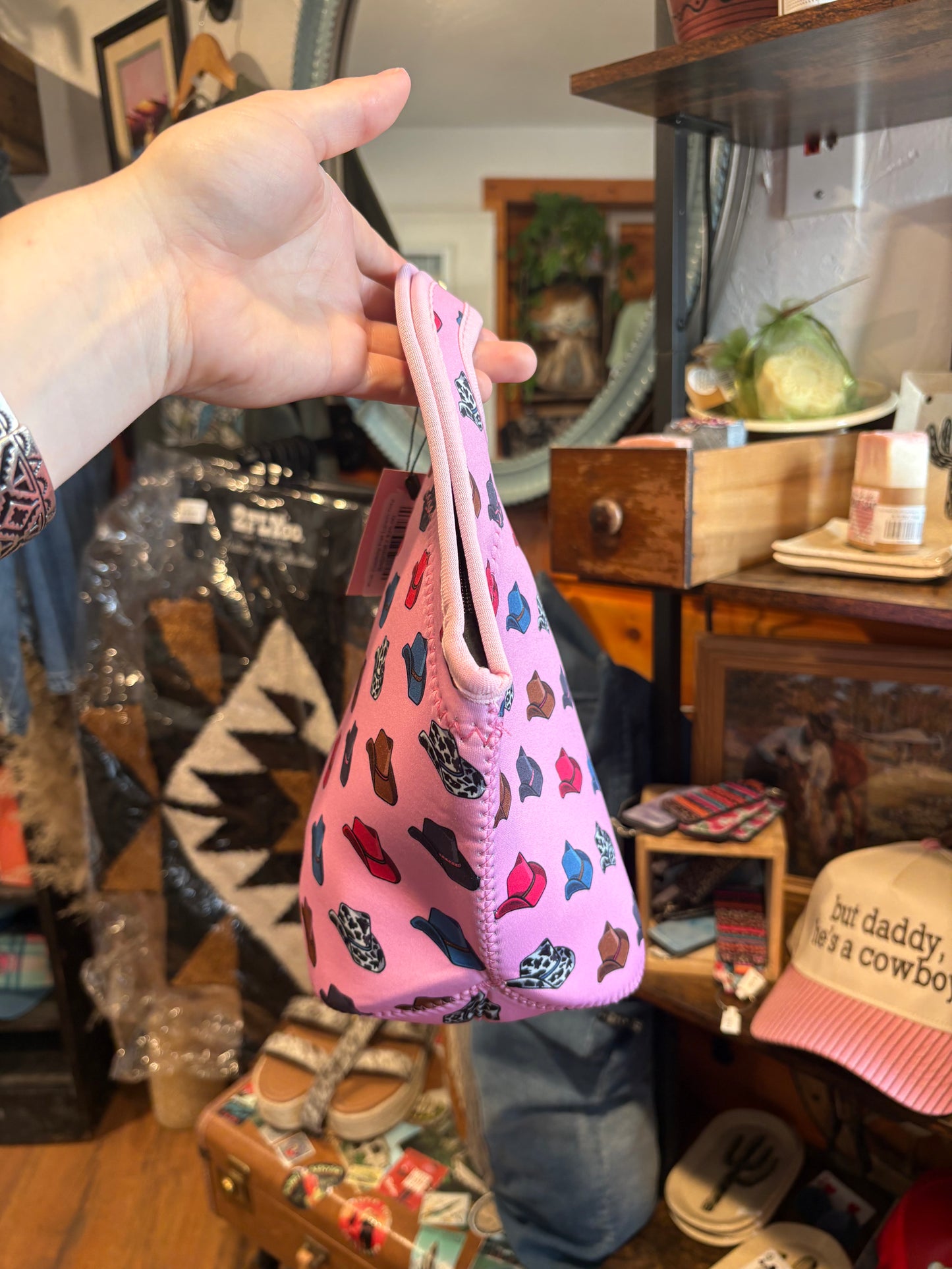 Pink Cowboy Hat Lunch Tote