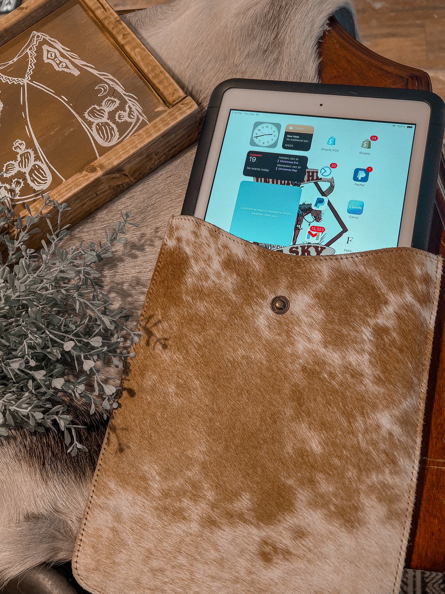 Cowhide IPad Case