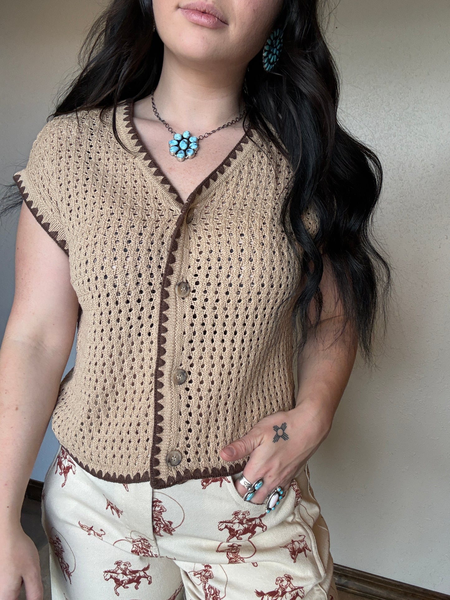 Sagebrush Stitch Top *Brown