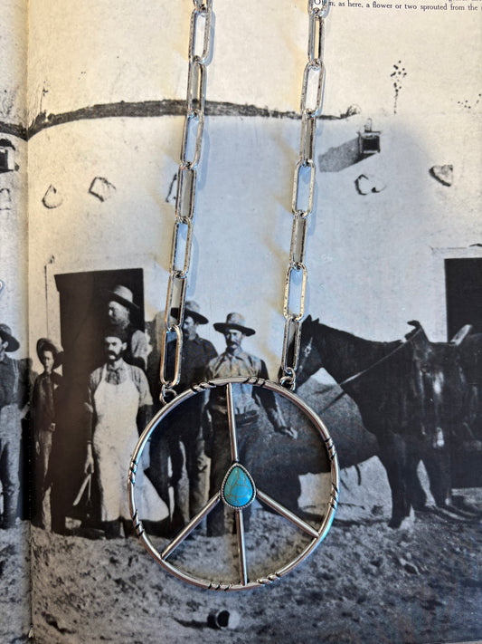 Large Peace Sign Necklace