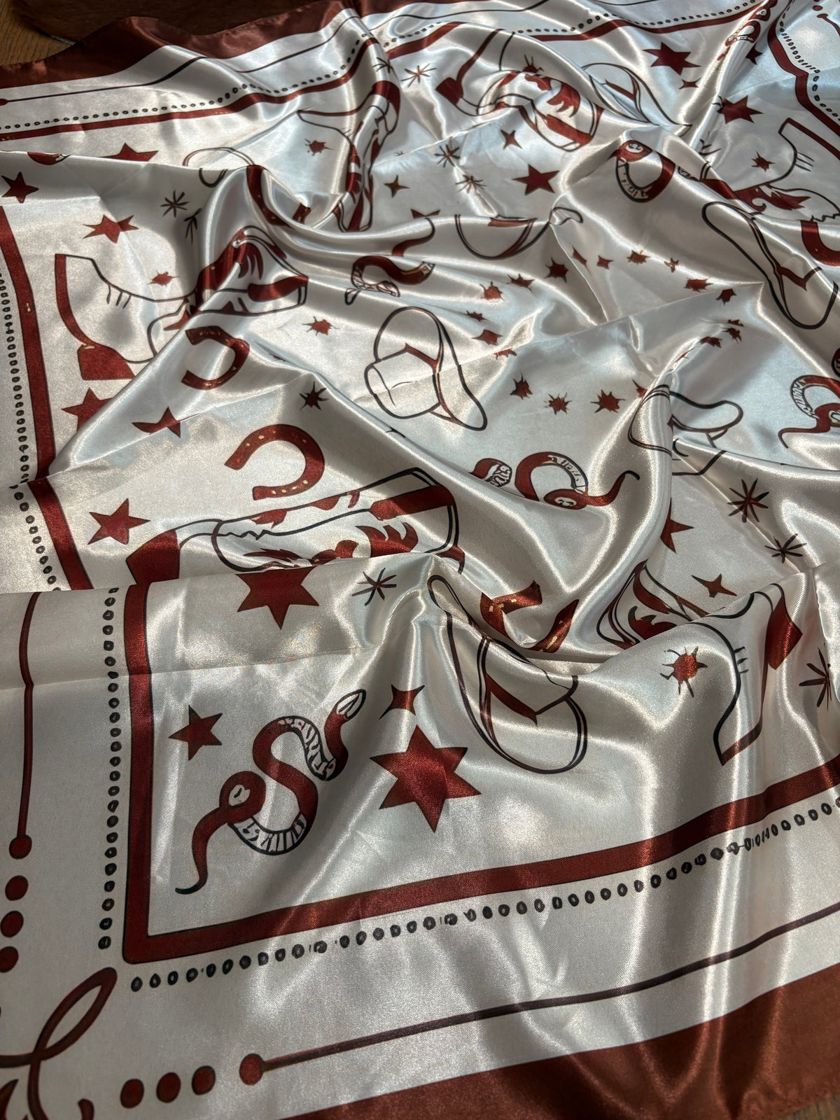 Tan Cowboy Prints Wild Rag