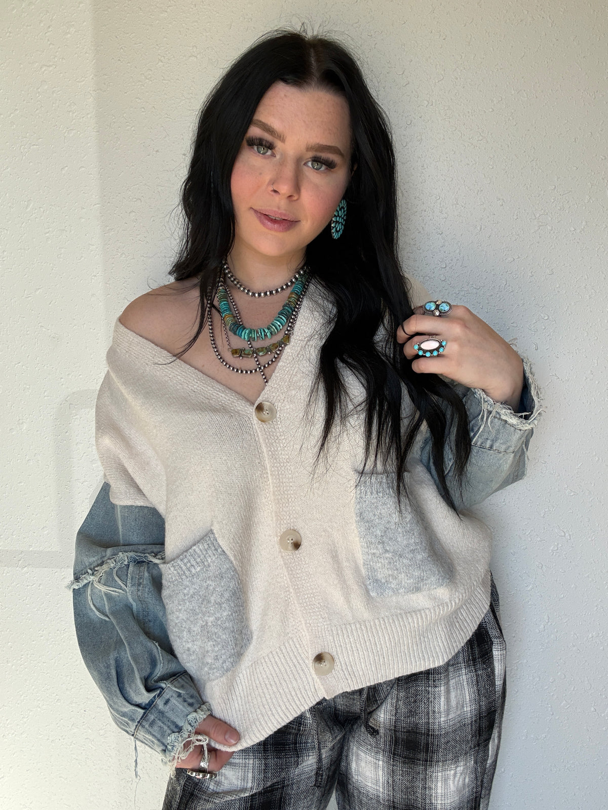 The Dandy Denim Cardigan *Cream
