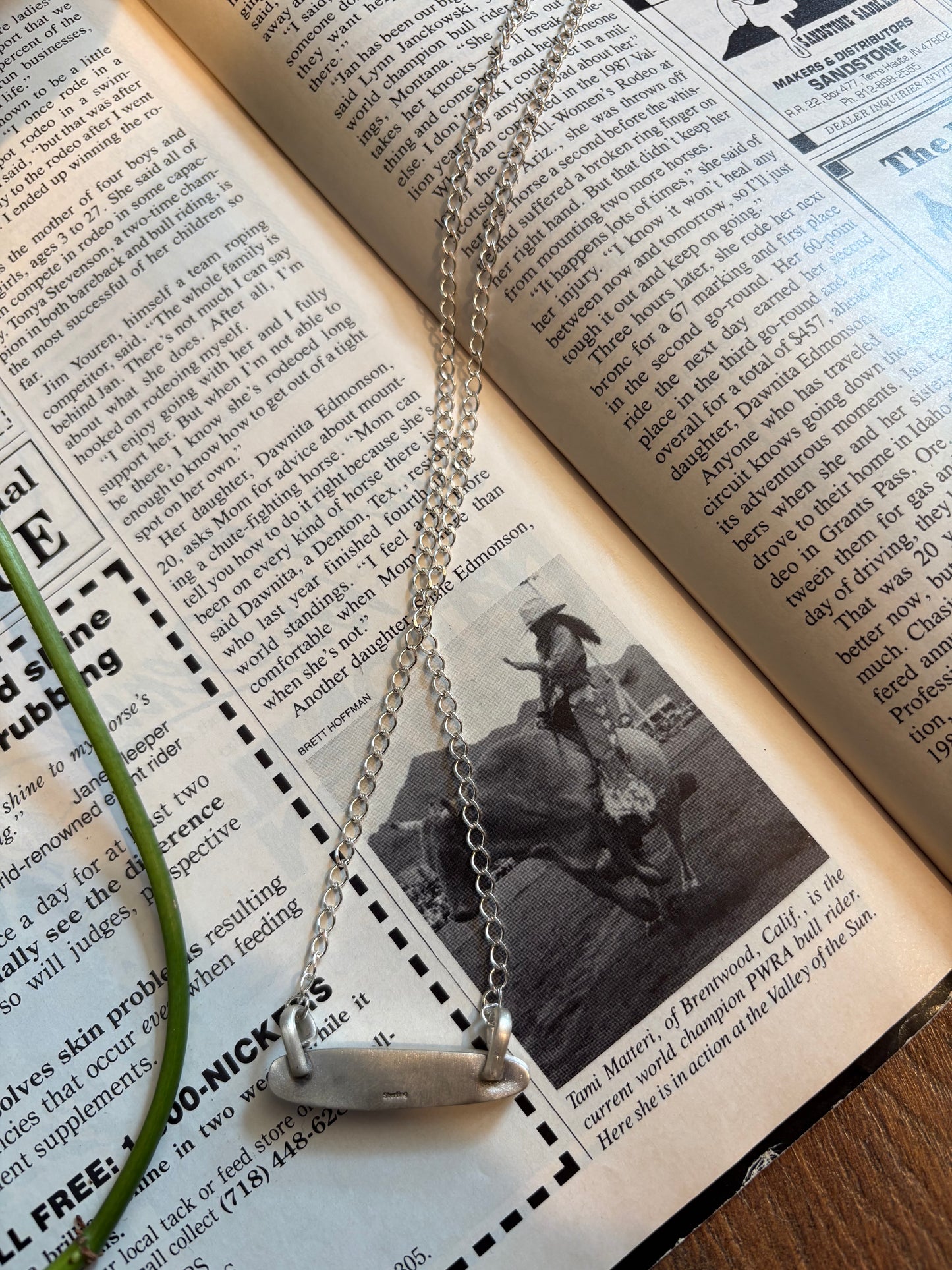 Ribbon Turquoise Bar Necklace