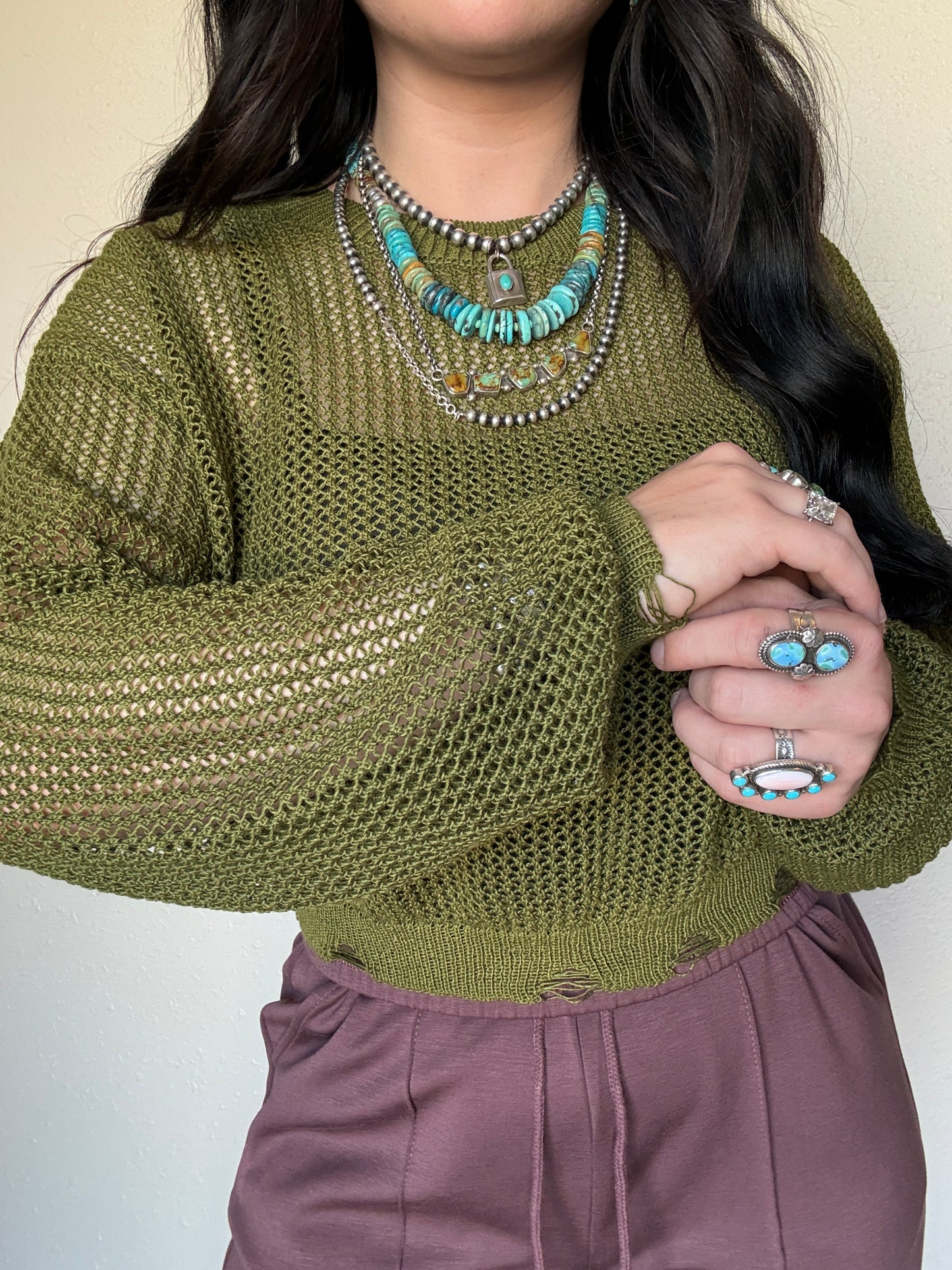 The Star Spangled Long Sleeve Knit *Olive