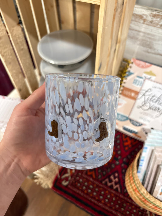 Cowboy Boot Icon Drinkware Glass Tumbler 13oz