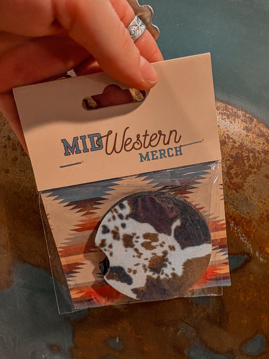 Cow Print Car Coster