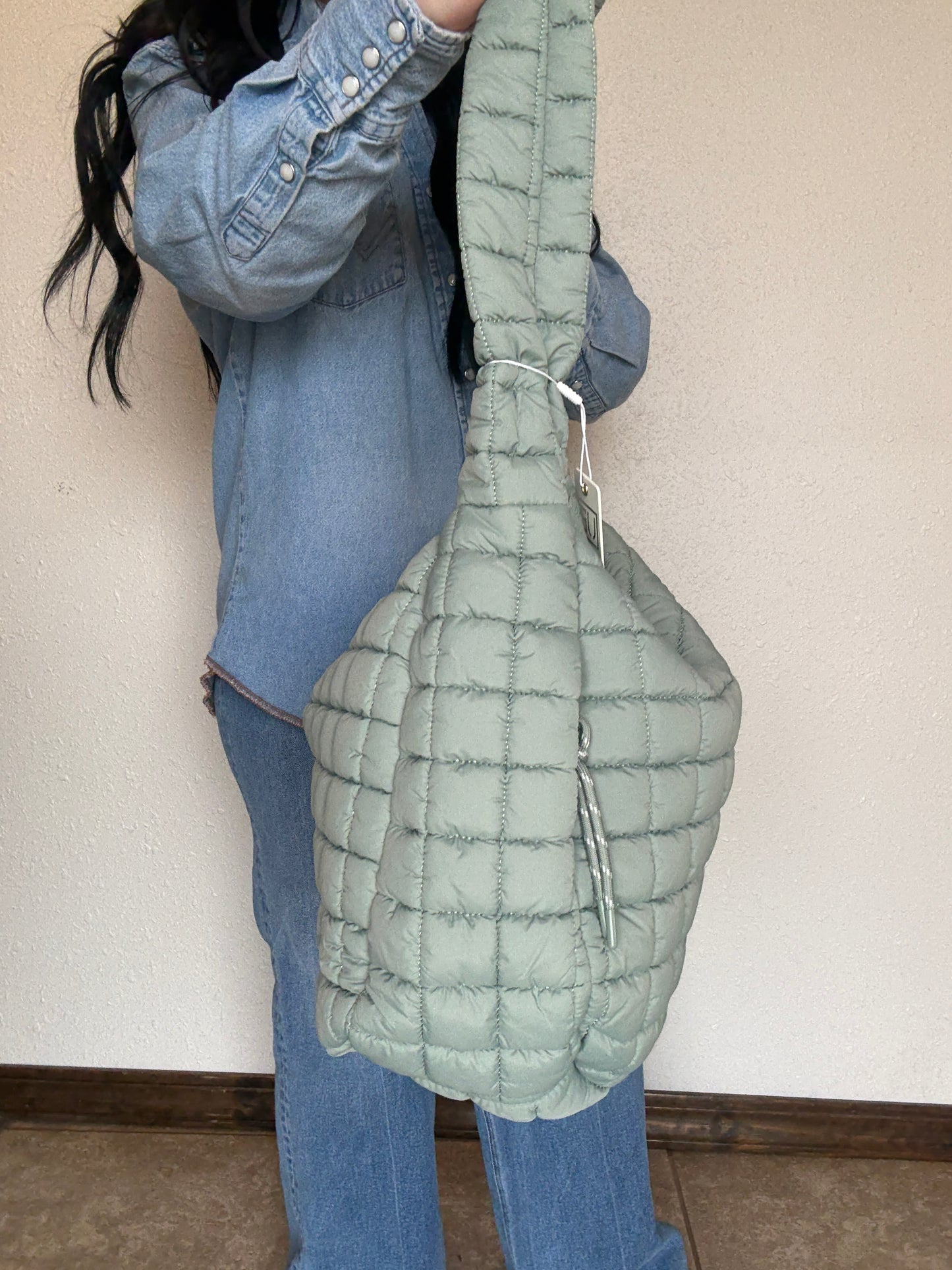 Coastal Cowgirl Quilted Puffer Duffle Bag *SAGE