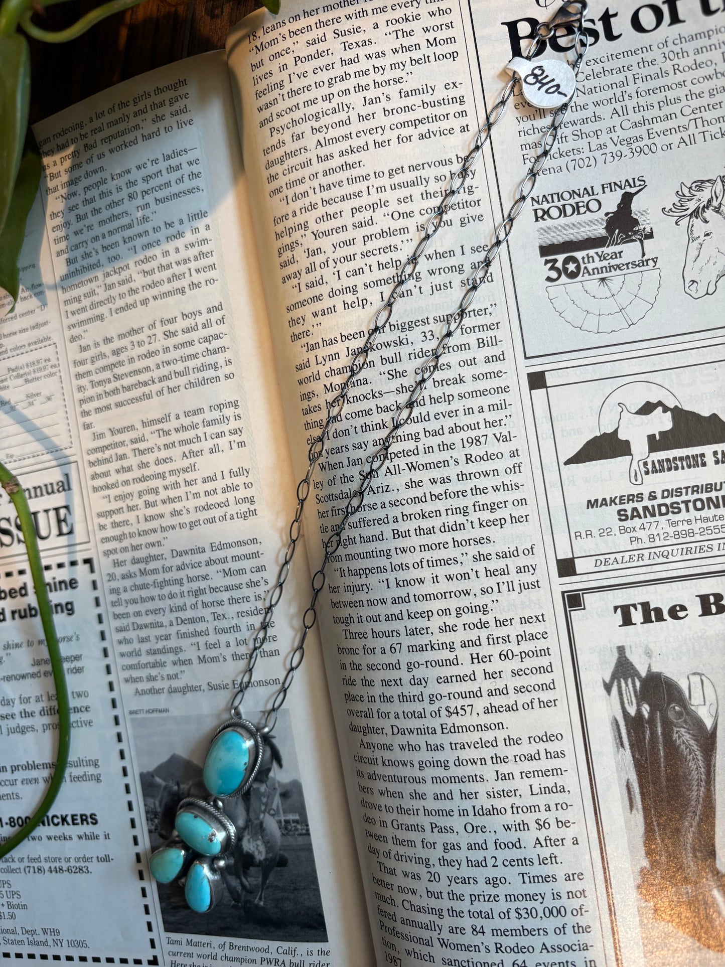 Native Made White Water Dangle Necklace