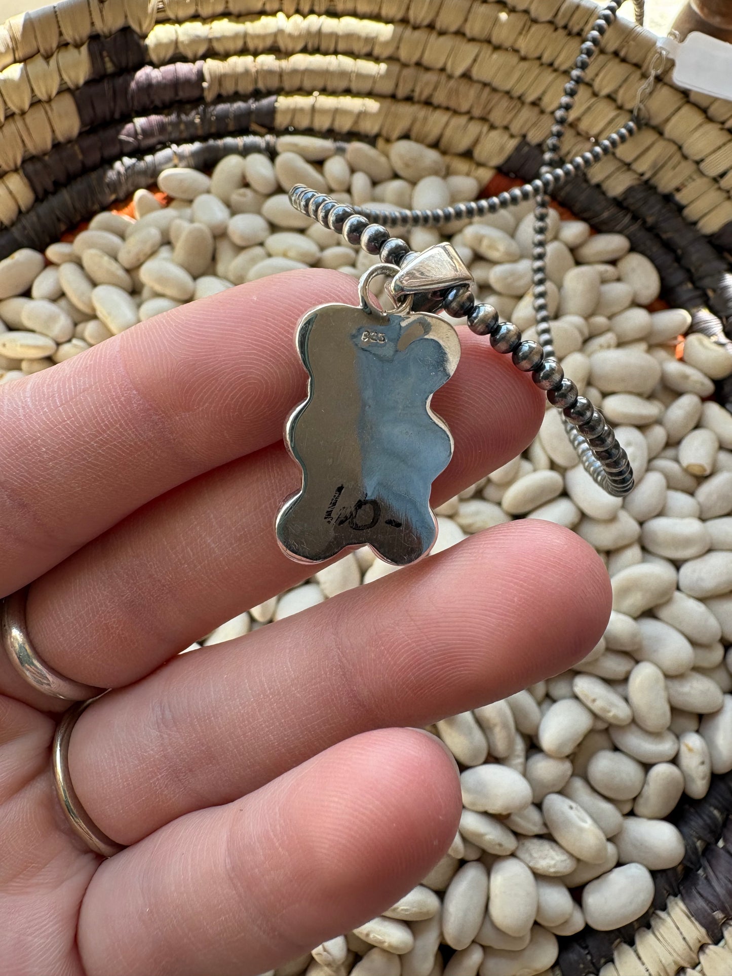 White Buffalo & Lapis Pendant A