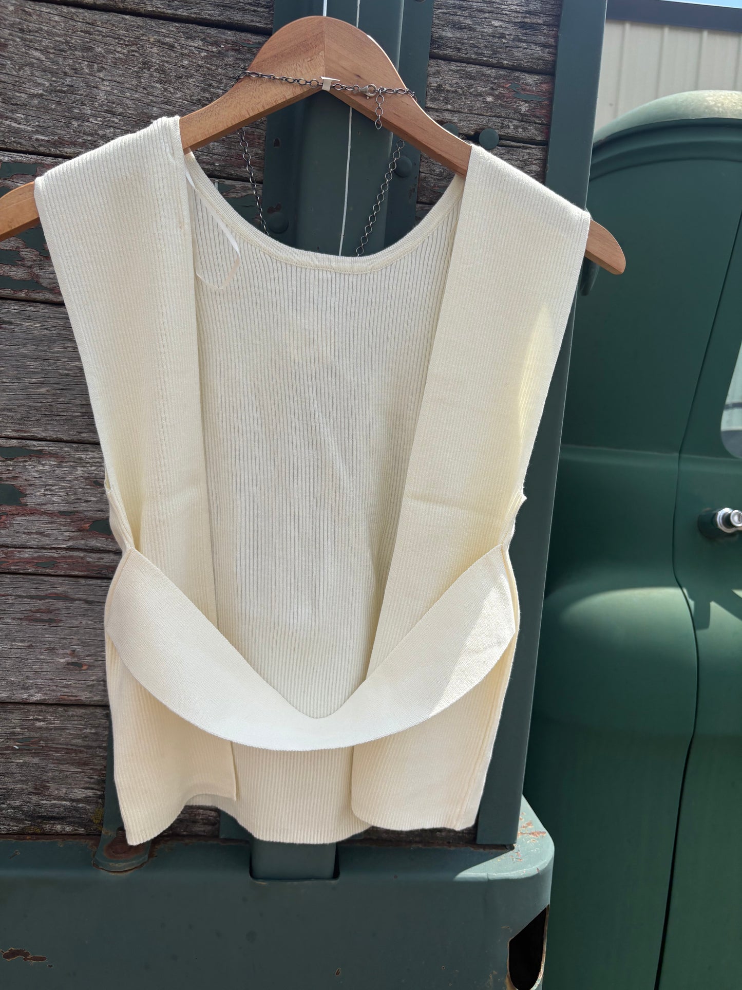 The Stevie Open Back Tank *Cream