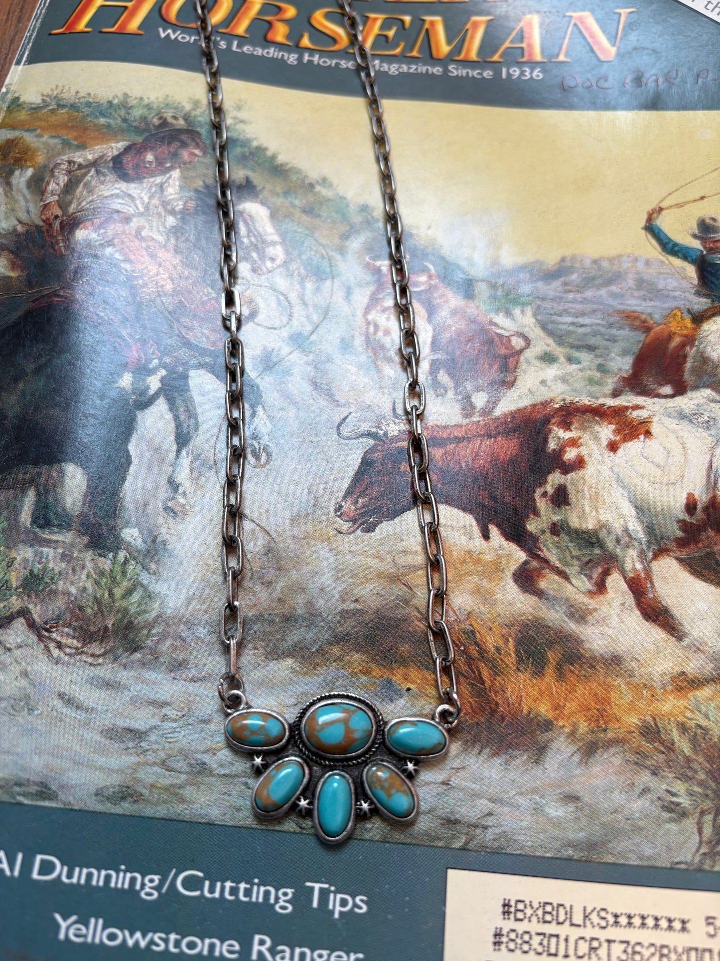 Half Custer Chain Necklace *Turquoise
