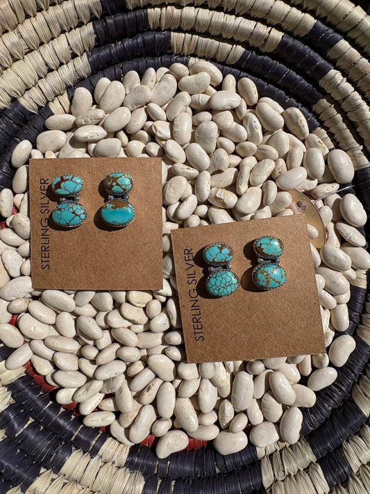 Mine 8 Turquoise Double Stone Studs