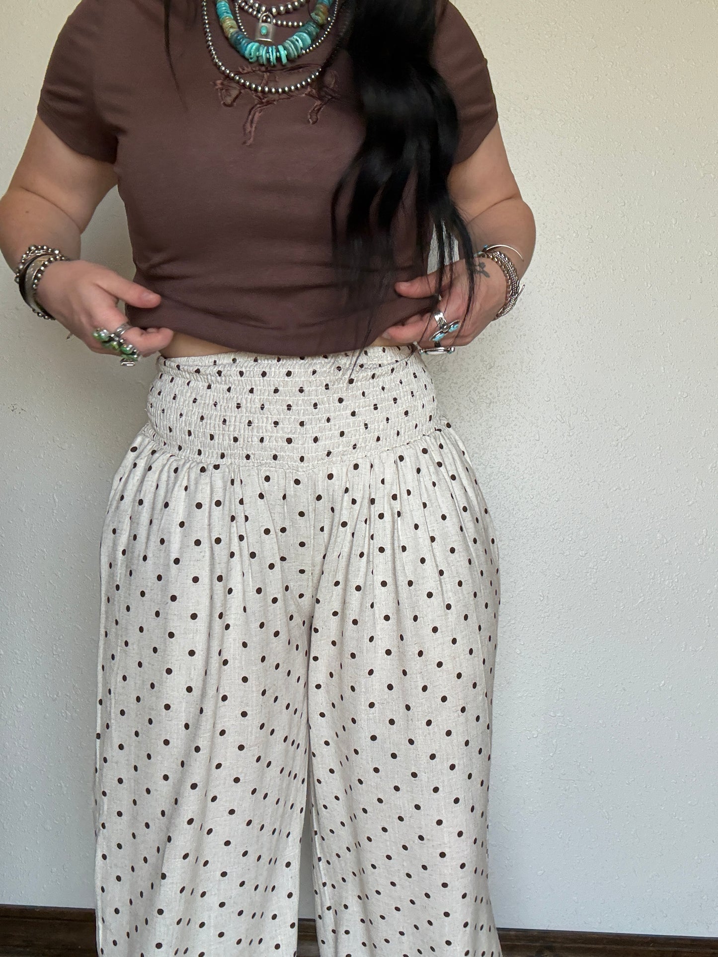 The Parker Polka Dot Pant *Cream
