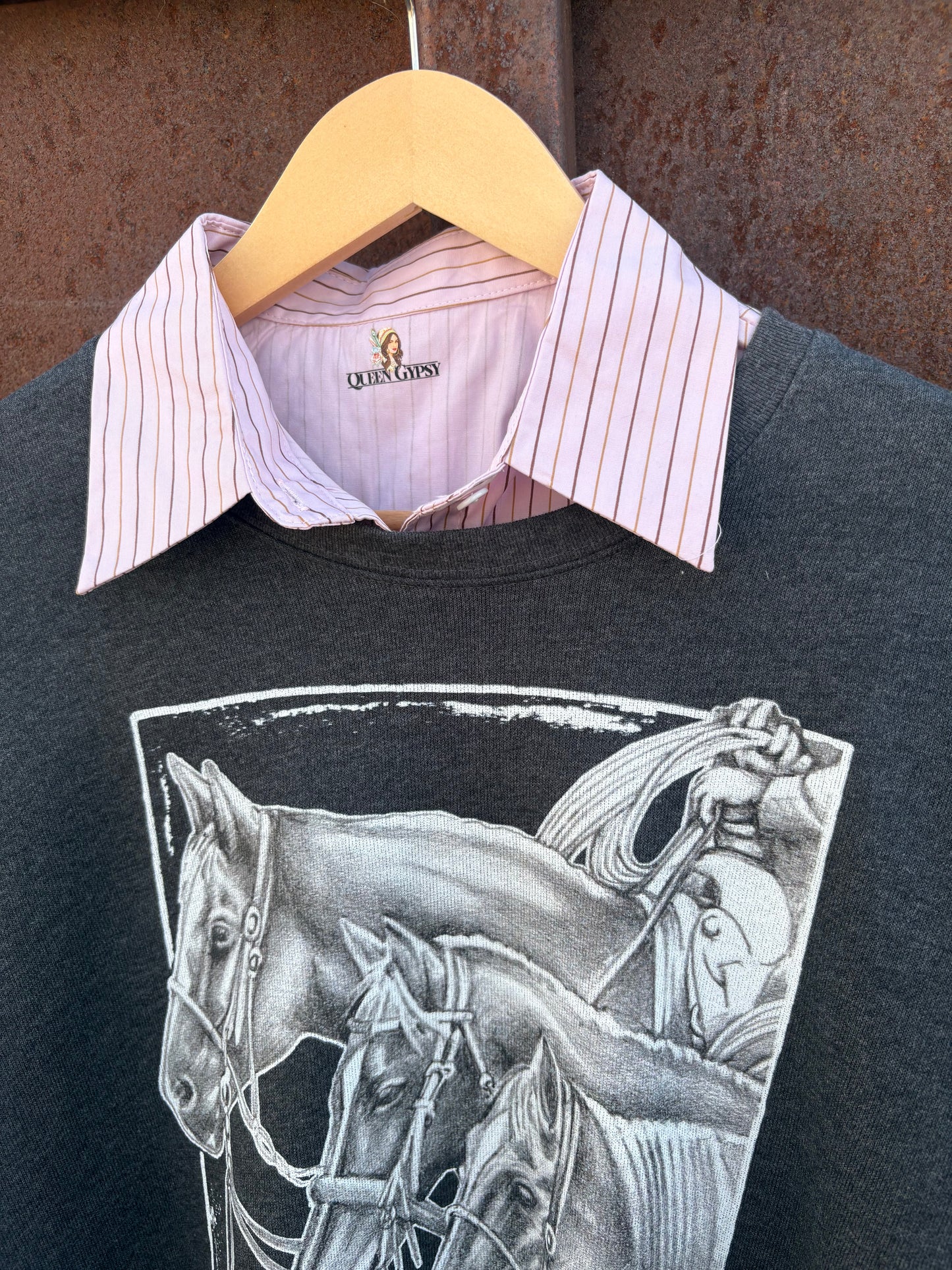 Collared Top *Pink Stripe