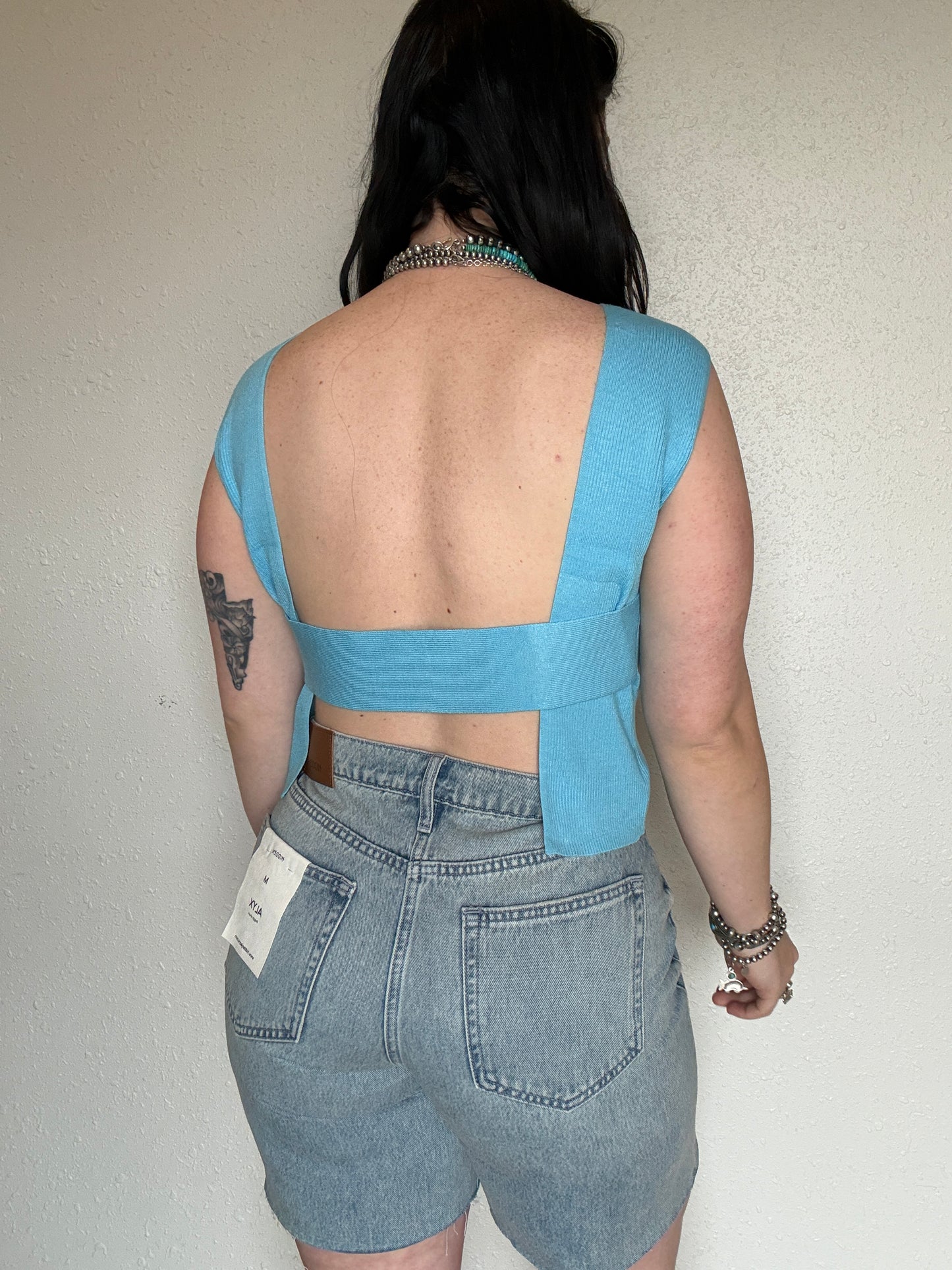 The Stevie Open Back Tank *Blue