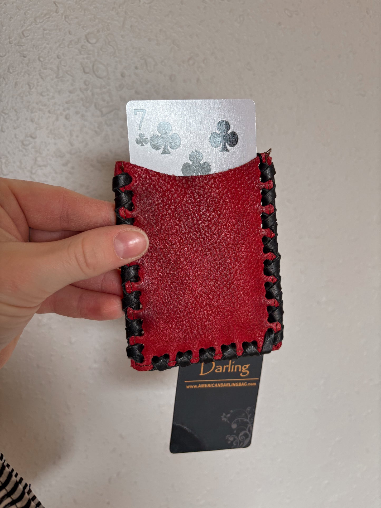Red Leather Card Holder