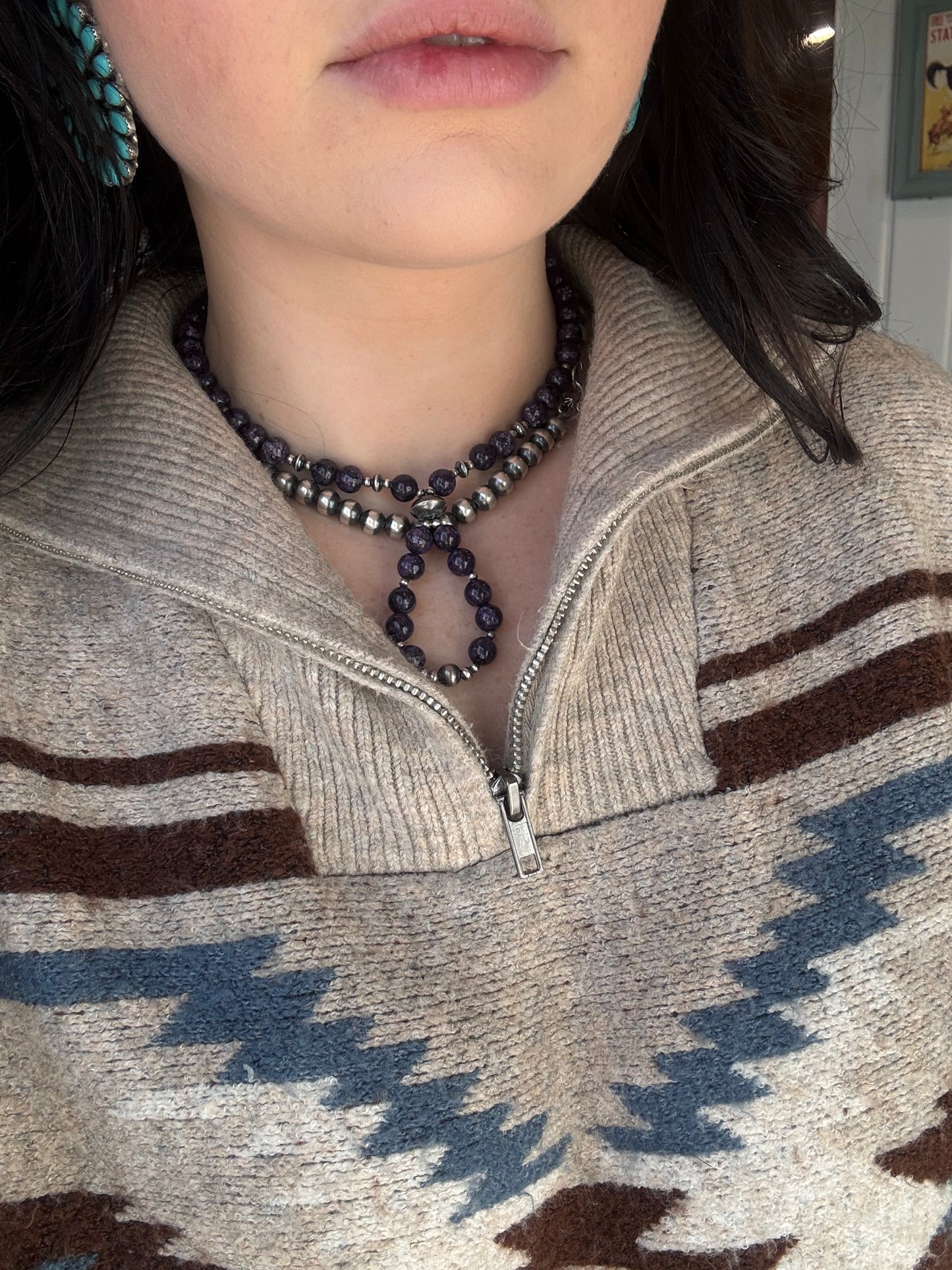 Charoite Lariat Necklace