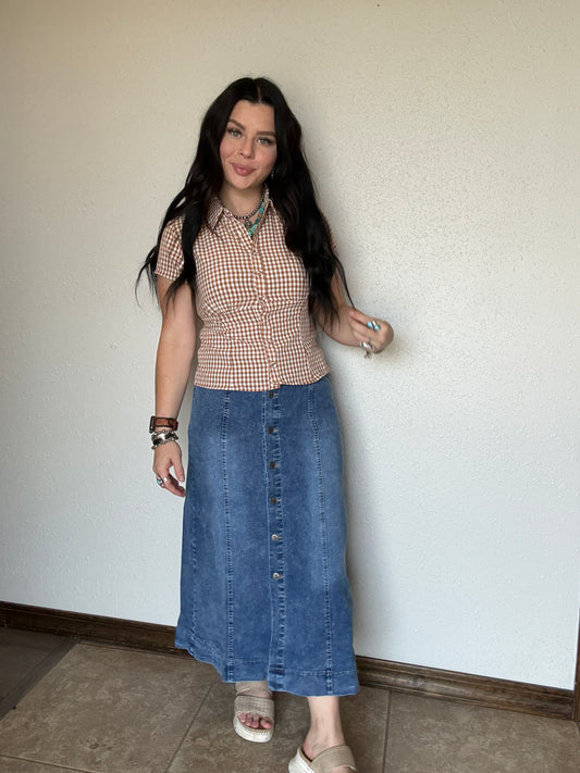 The Fall Night Denim Skirt