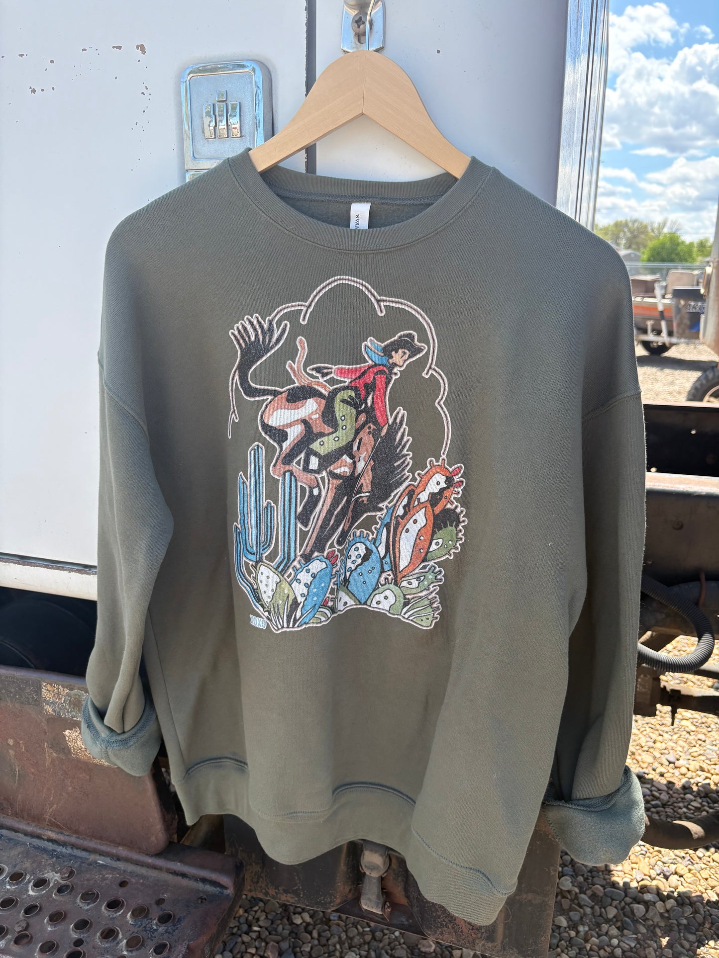 Cowboys & Cactus XOXO ART Hand-drawn Crewneck