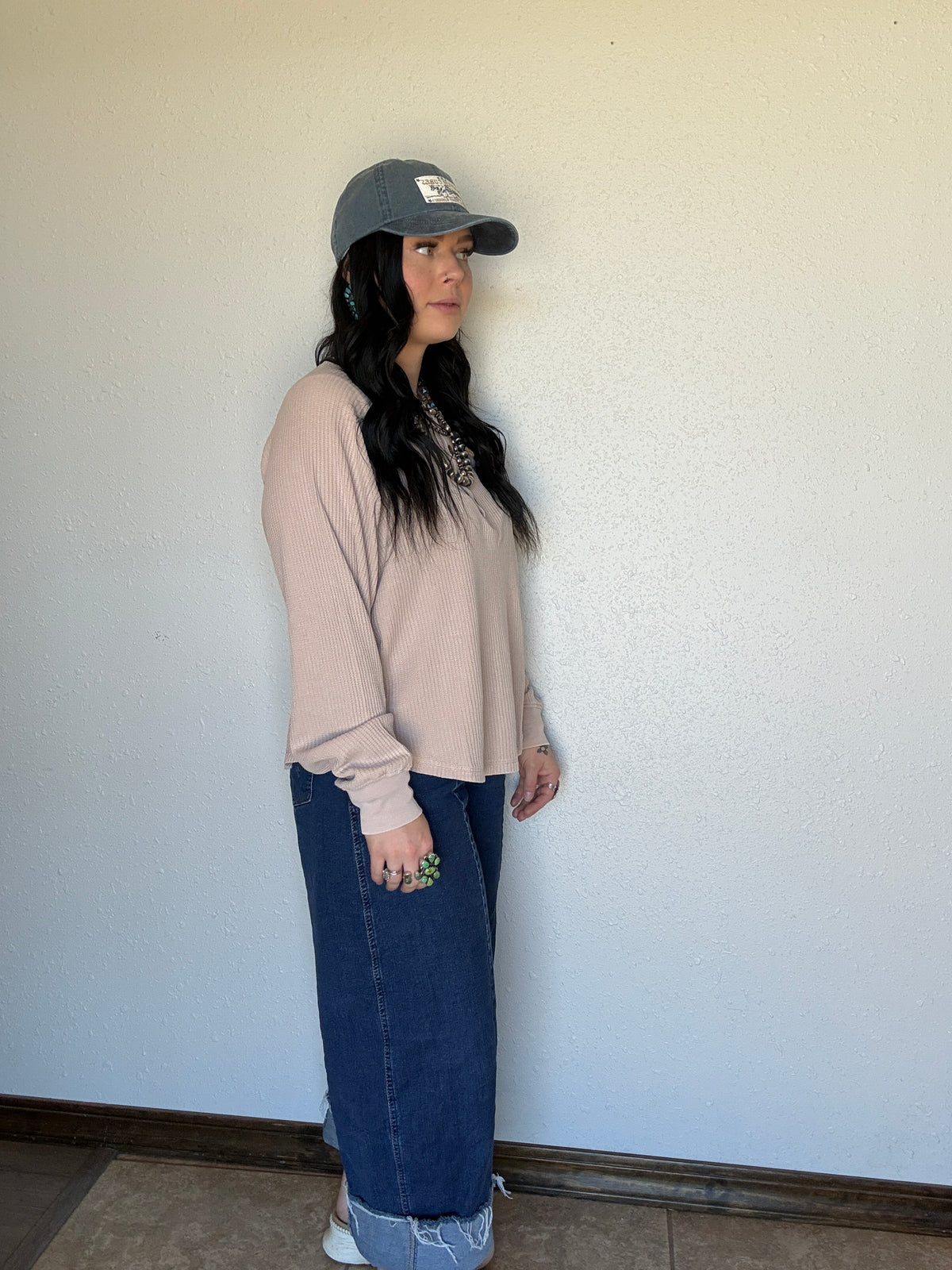 The Henley Waffle Knit Long Sleeve
